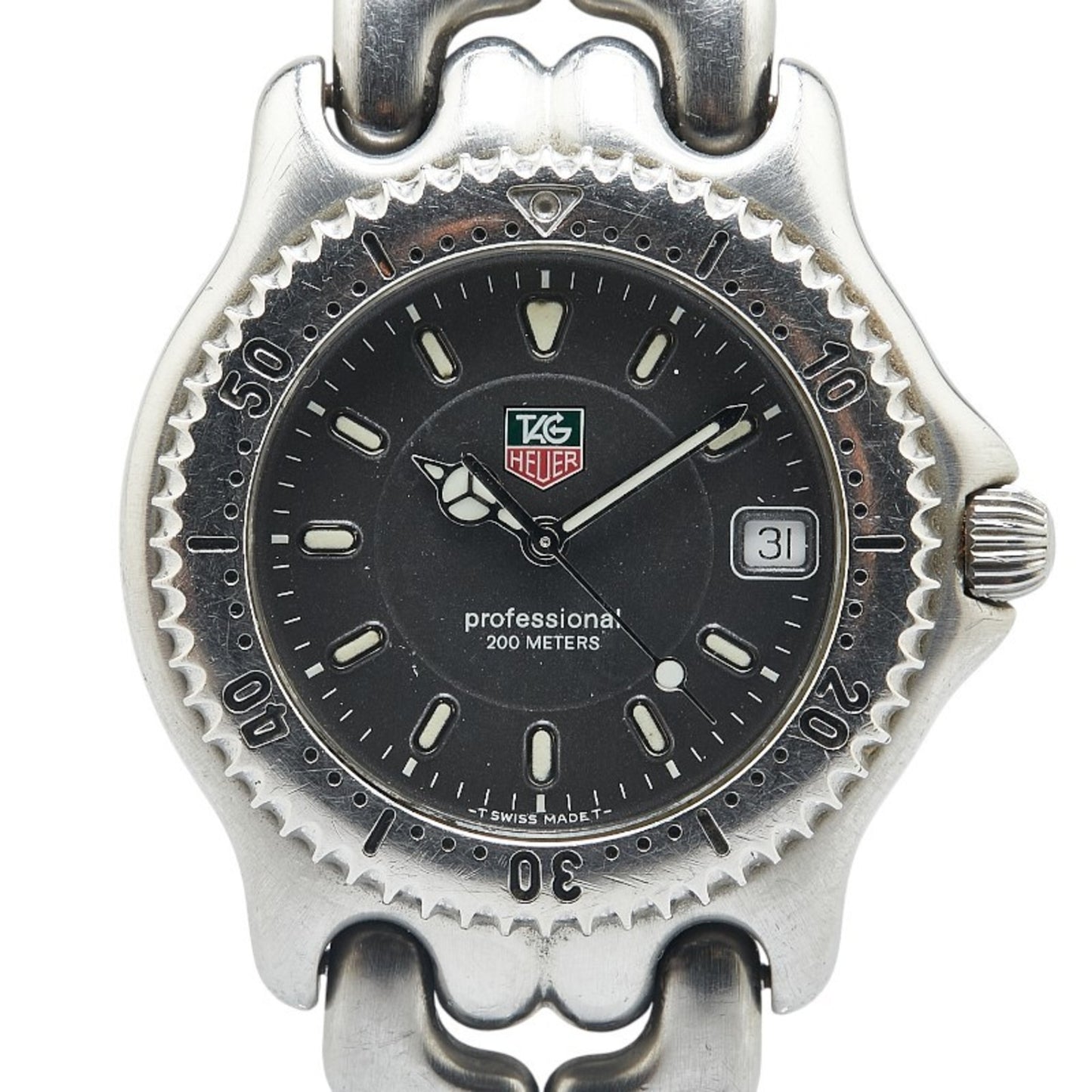 Tag Heuer Cell Professional 20 Watch Wg1113-0 Quartz Black Dial Stainless Steel