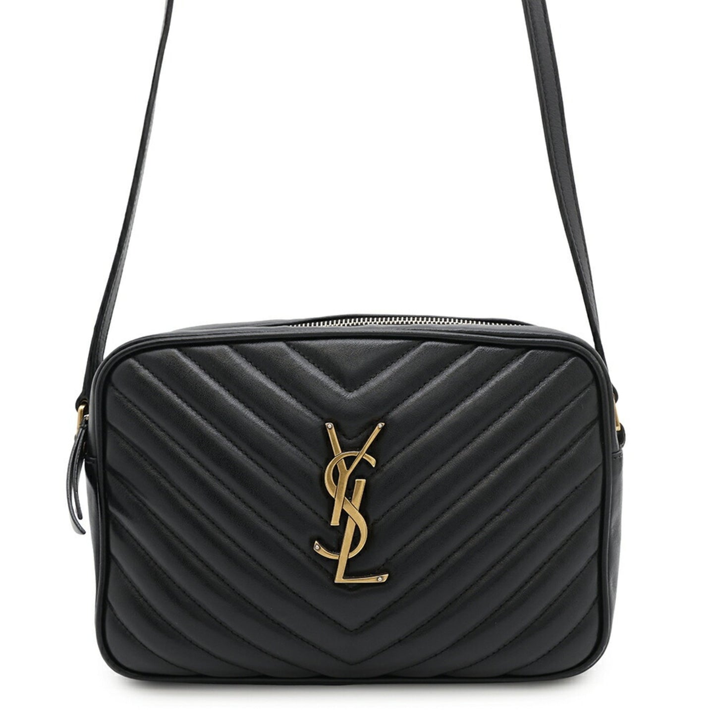 Saint Laurent Shoulder Bag Lou Camera V Stitch Leather 520534 Saint Laurent Paris Black
