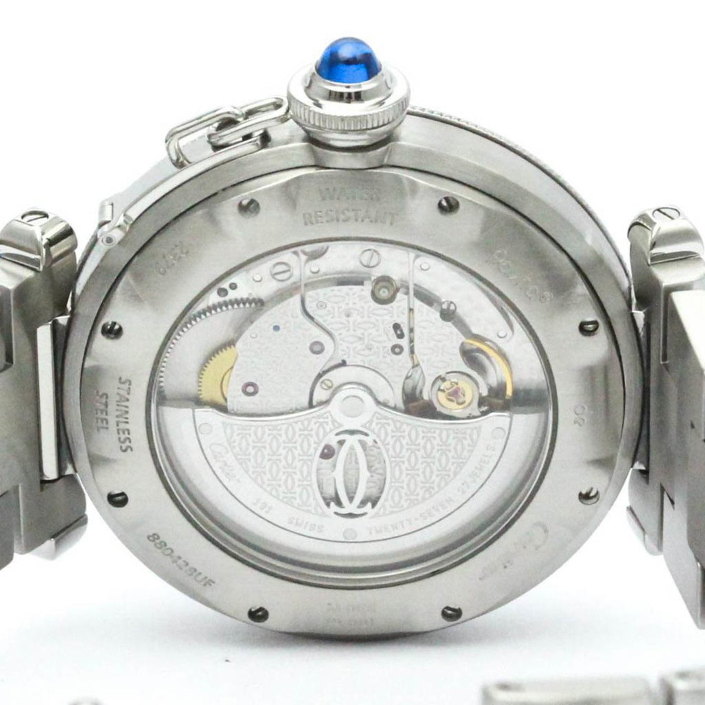 Polished Cartier Pasha 38 Grid Steel Automatic