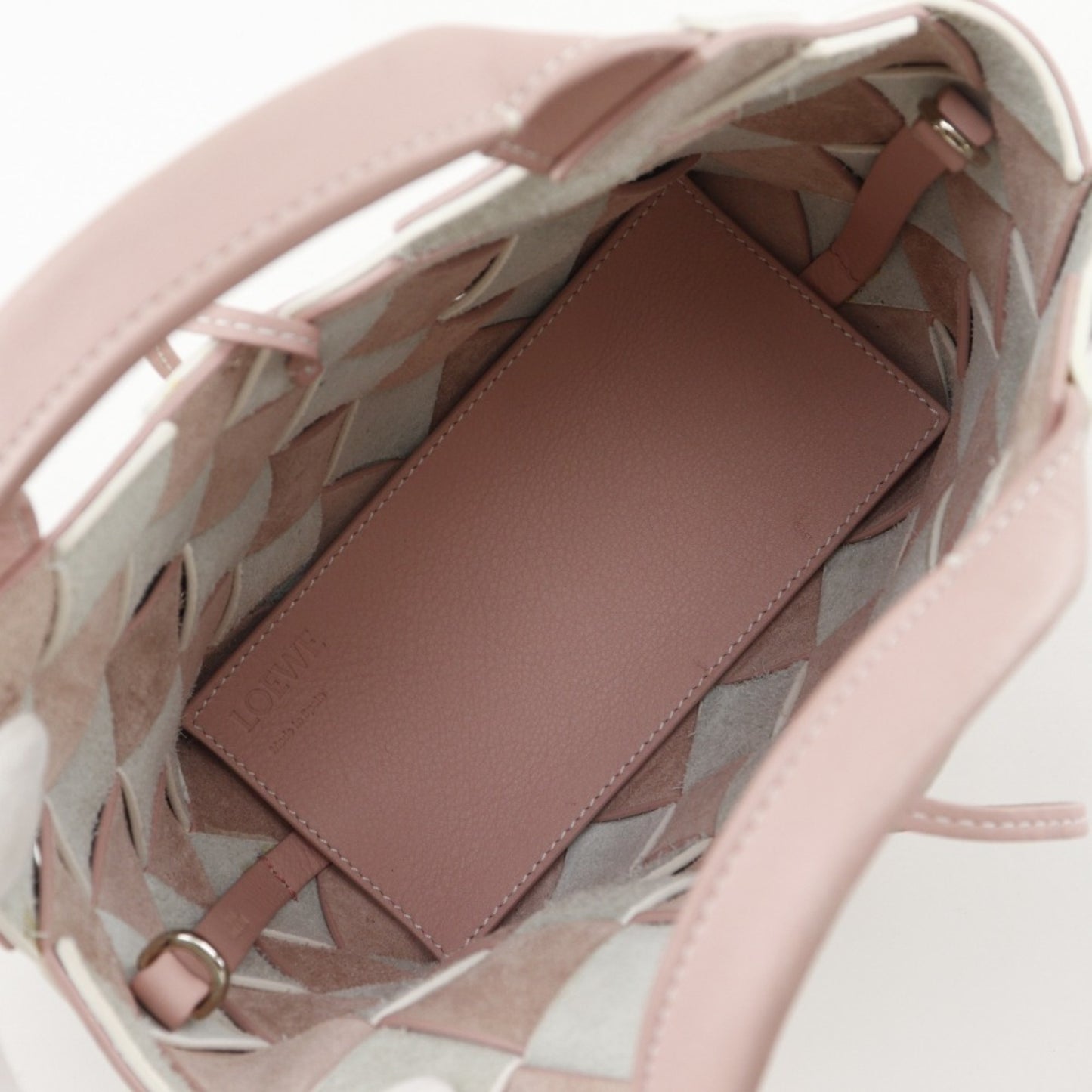 Loewe Woven Basket Small Handbag In Calfskin