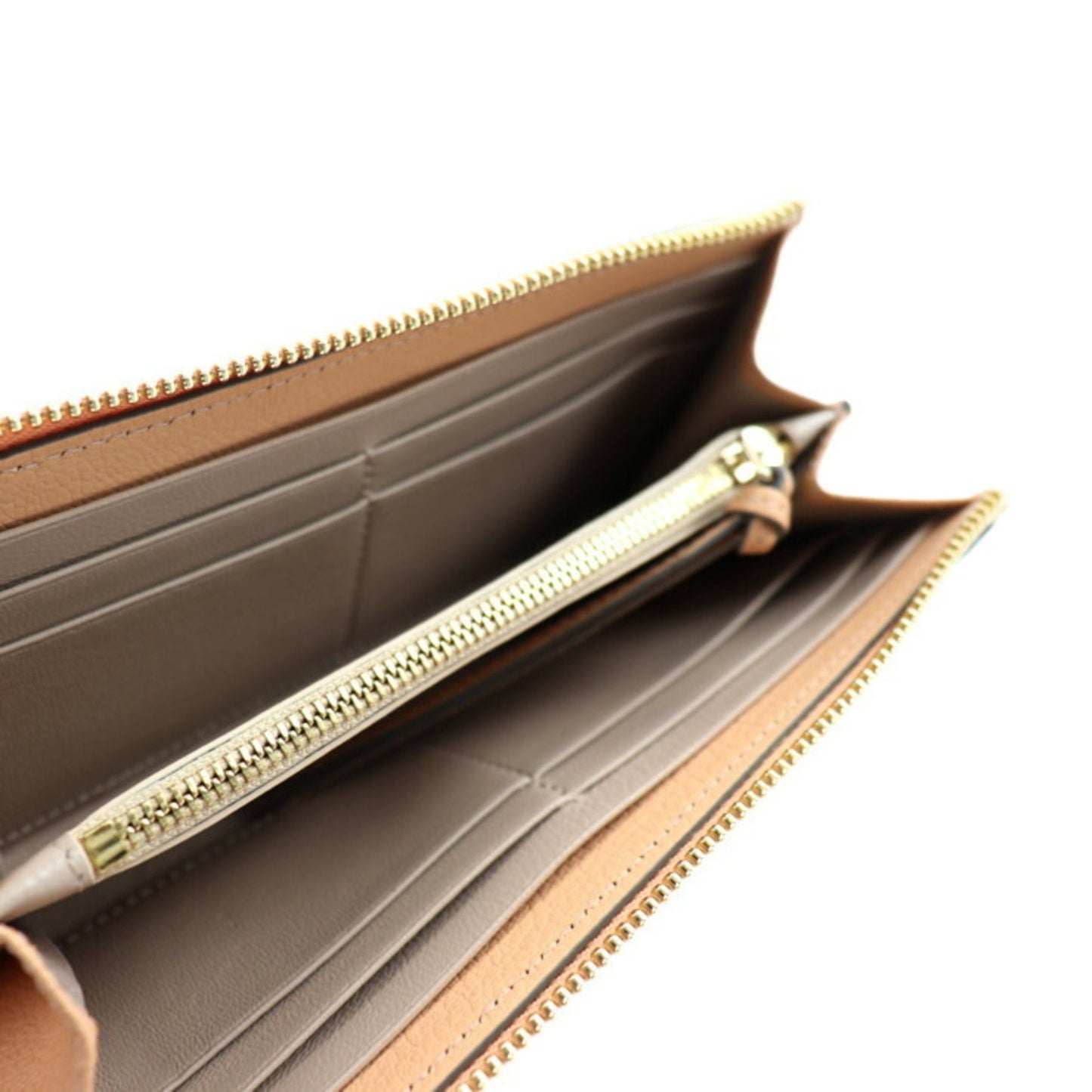 Chlo Chloe Twisted Bow Long Wallet 3P0762 Leather Beige Gold Hardware L-Shaped Zipper