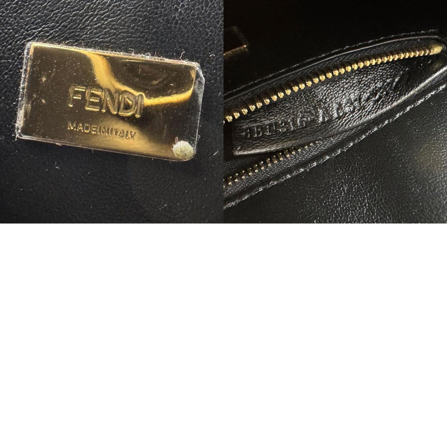 Fendi Handbag Shoulder Bag Mini Peekaboo Iconic Enamel Black X Green