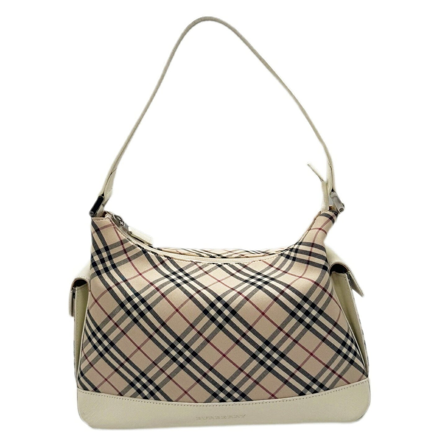 Burberry Nova Check Pattern White/Beige Canvas Bag