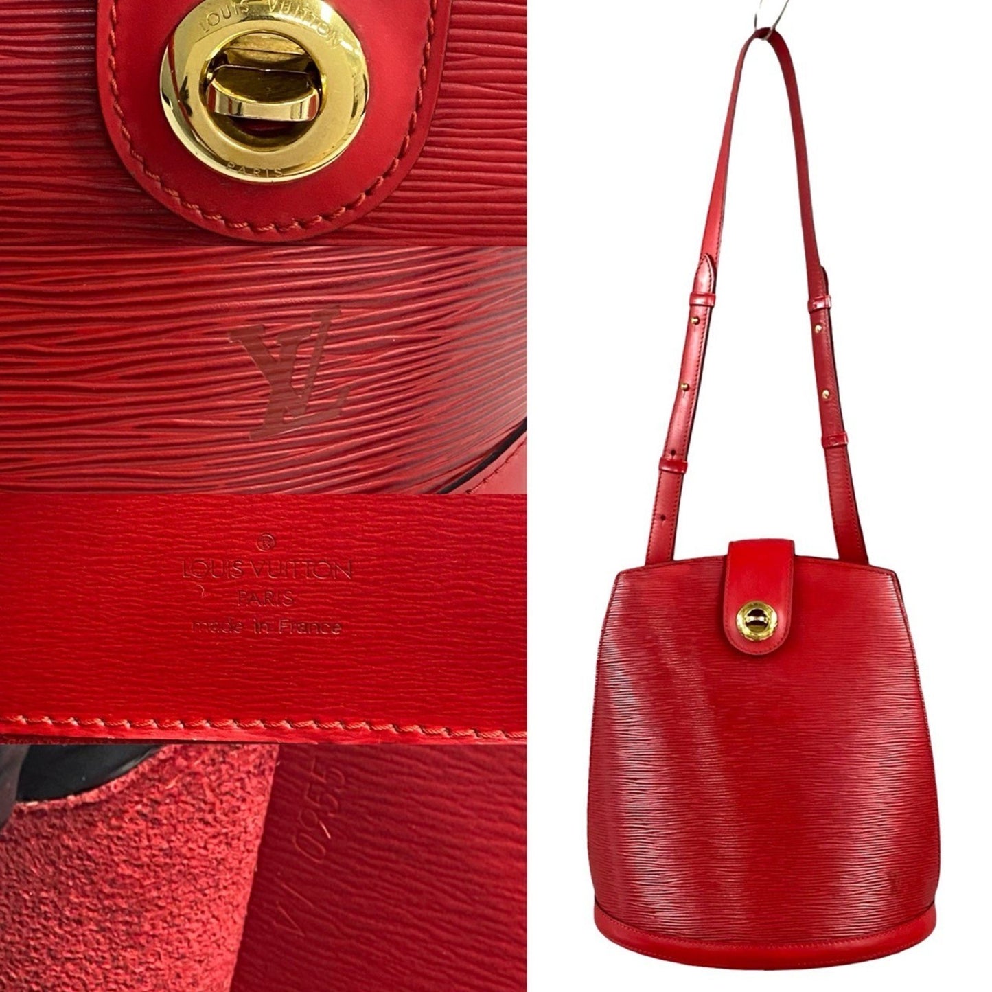 Louis Vuitton Cluny Epi Leather One Semi Shoulder Bag Tote Red 20348