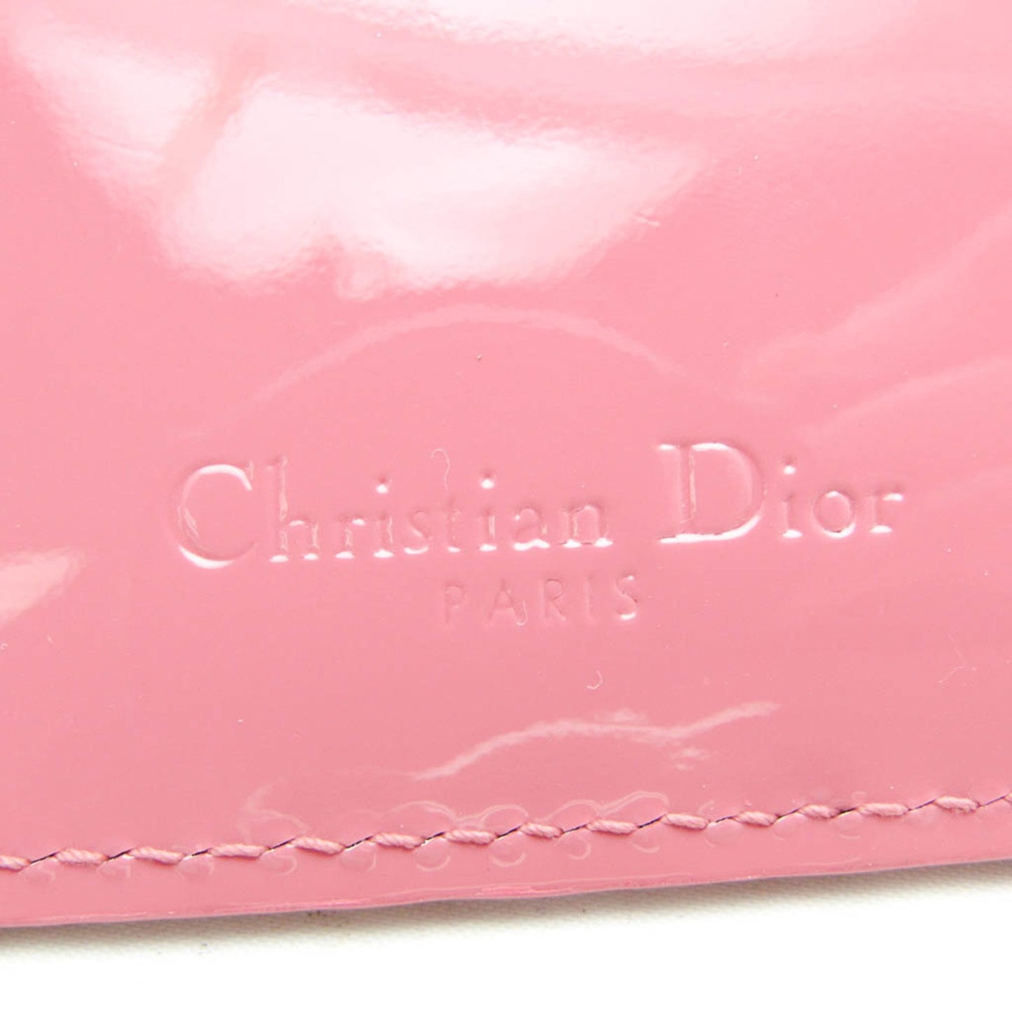 Christian Dior Lady Dior Cannage Coin Case S0478Ovrb Patent Leather Card Case Pink