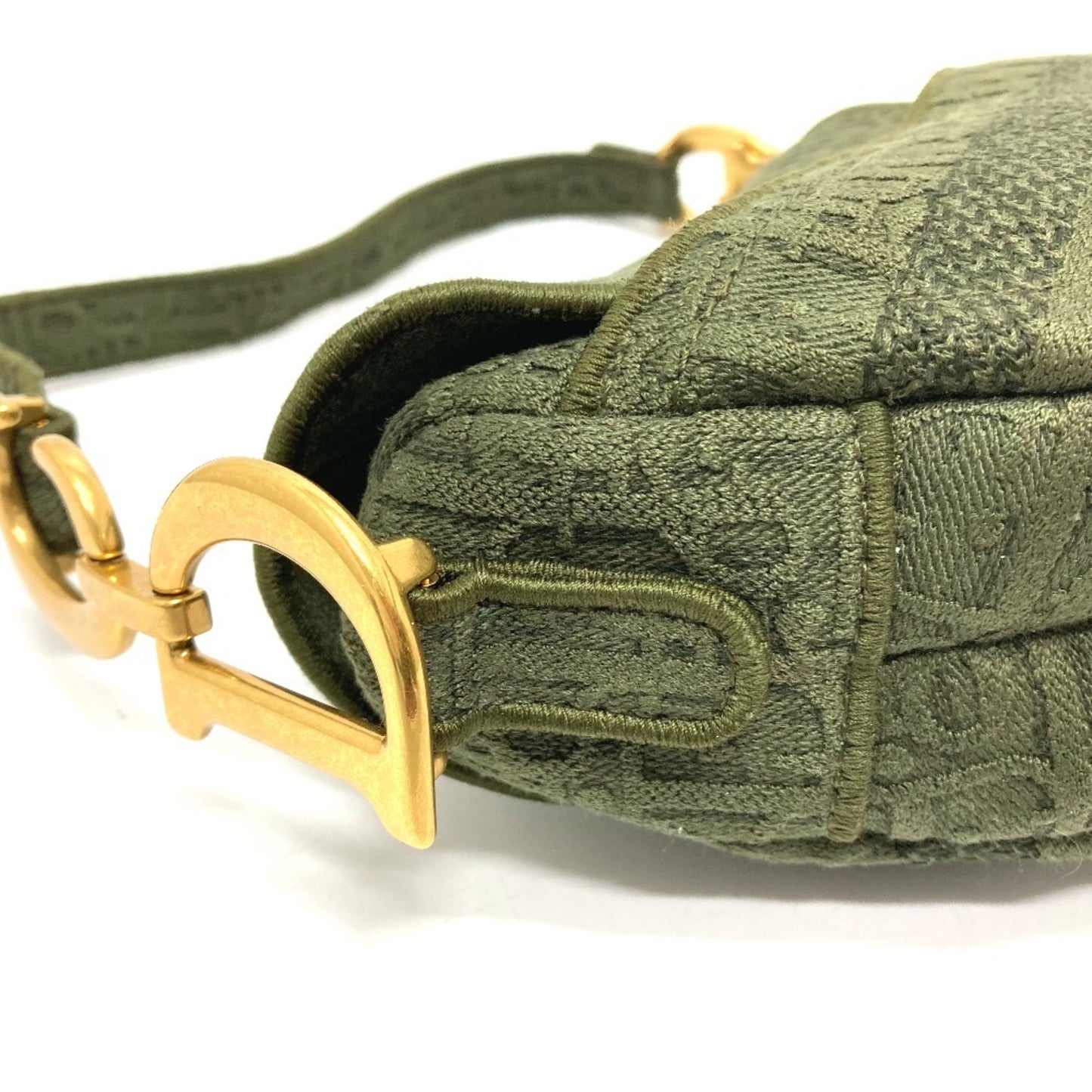 Christian Dior Oblique Saddle Embroidered Saddle Bag Shoulder Handbag Canvas
