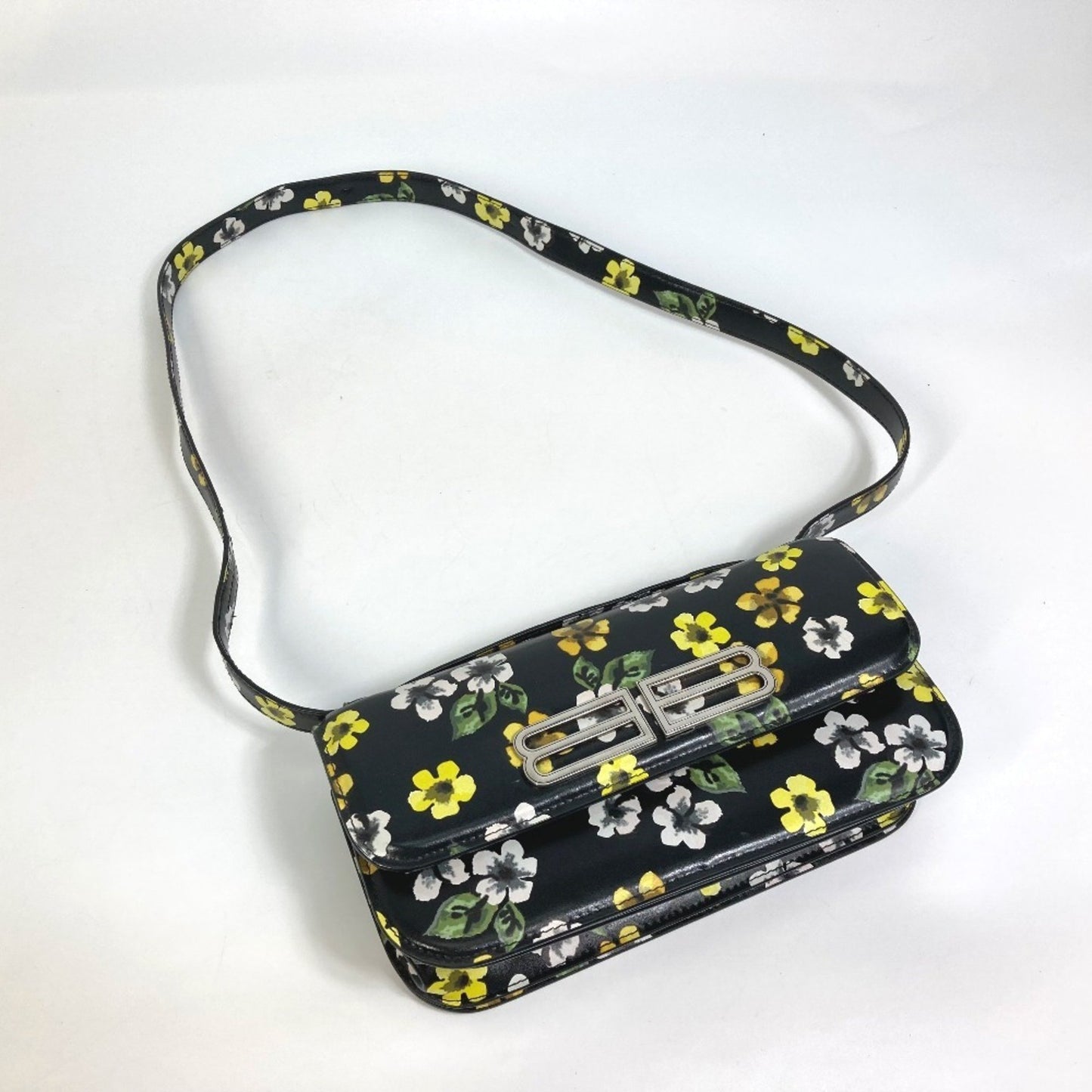 Balenciaga 674693 Gossip Flower Shoulder Bag In Leather