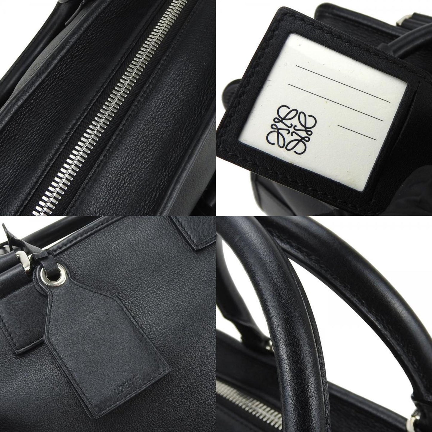 Loewe Handbag Amazona 28 Leather Black Anagram