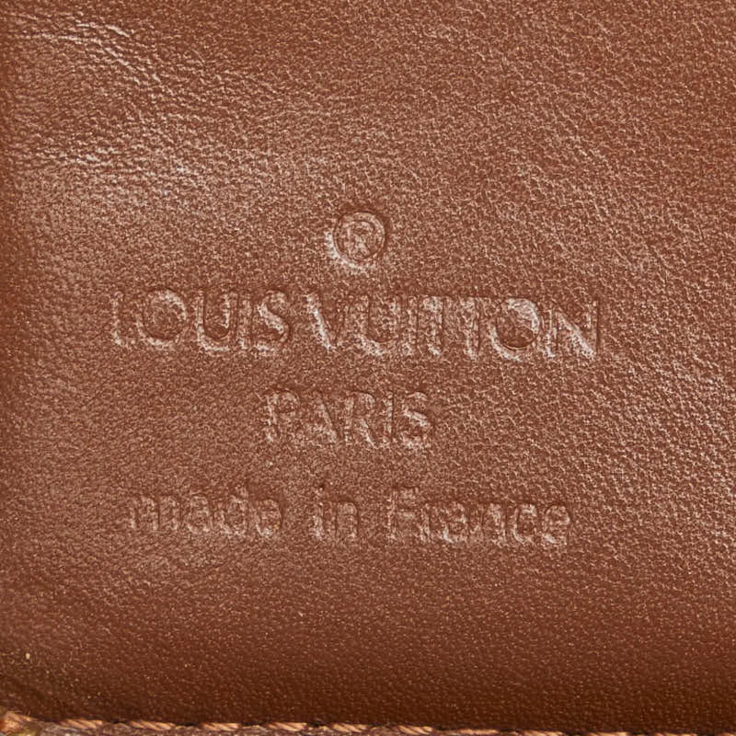 Louis Vuitton Monogram Vernis Bloom Round Bi-Fold Wallet M91152 Bronze Brown Patent Leather