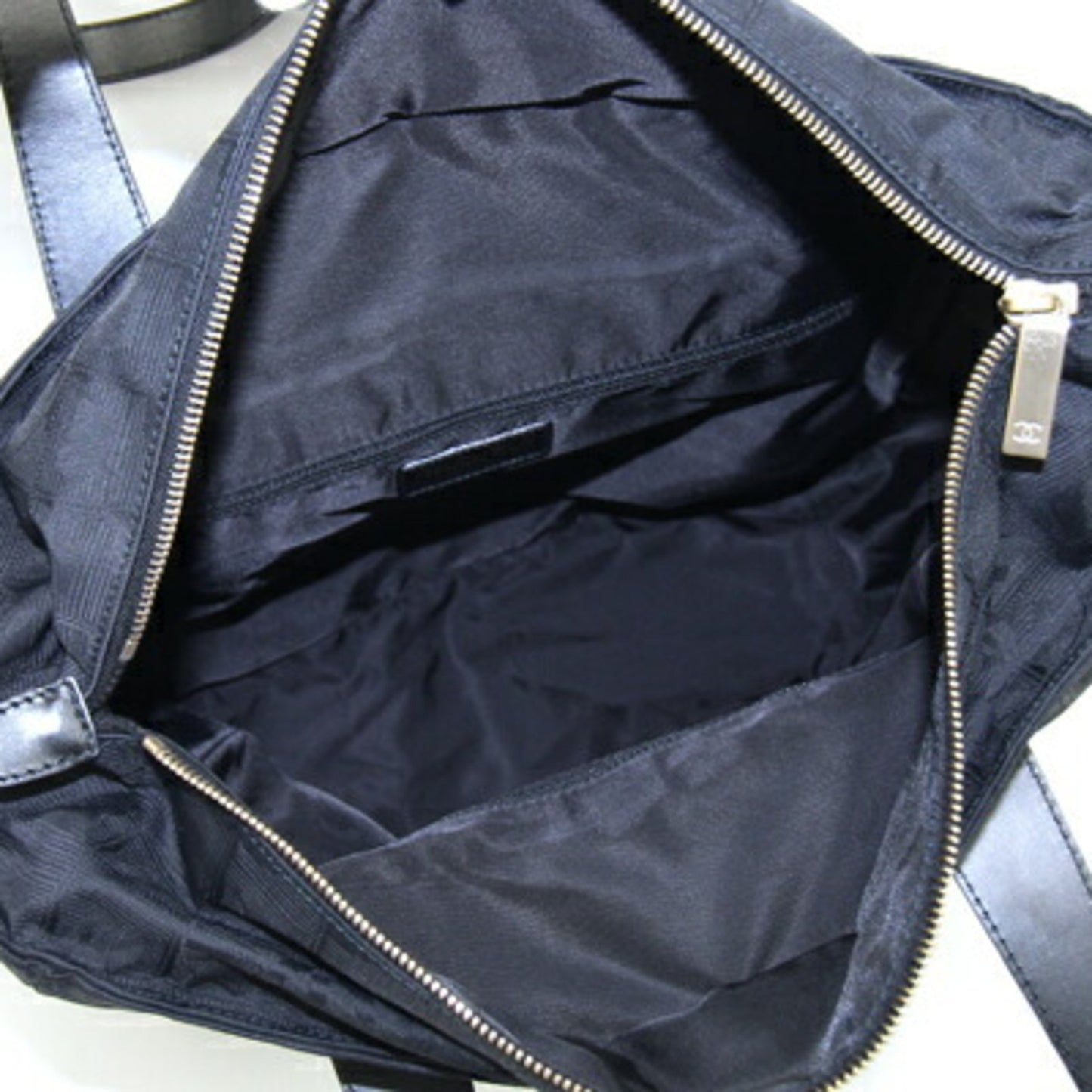Chanel Tote Bag New Travel Line Gm A15825 Black Nylon Leather Coco Mark