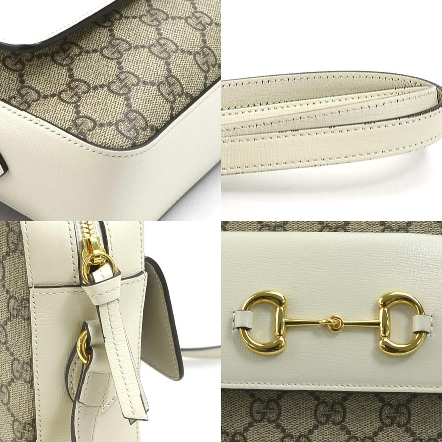 Gucci Crossbody Shoulder Bag Gg Supreme Pvc/Leather Beige/White Gold