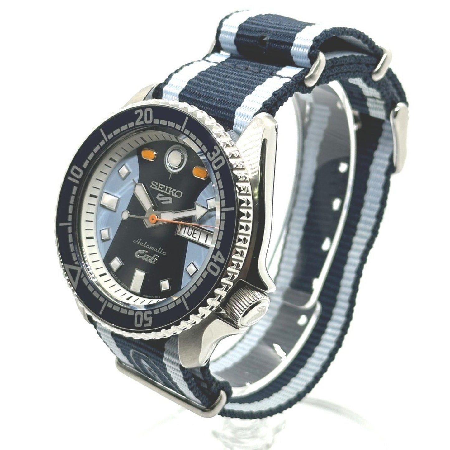 Seiko 4R36-15A0 5 Super Cub Automatic Day-Date Watch With Stainless Steel/Nylon Strap