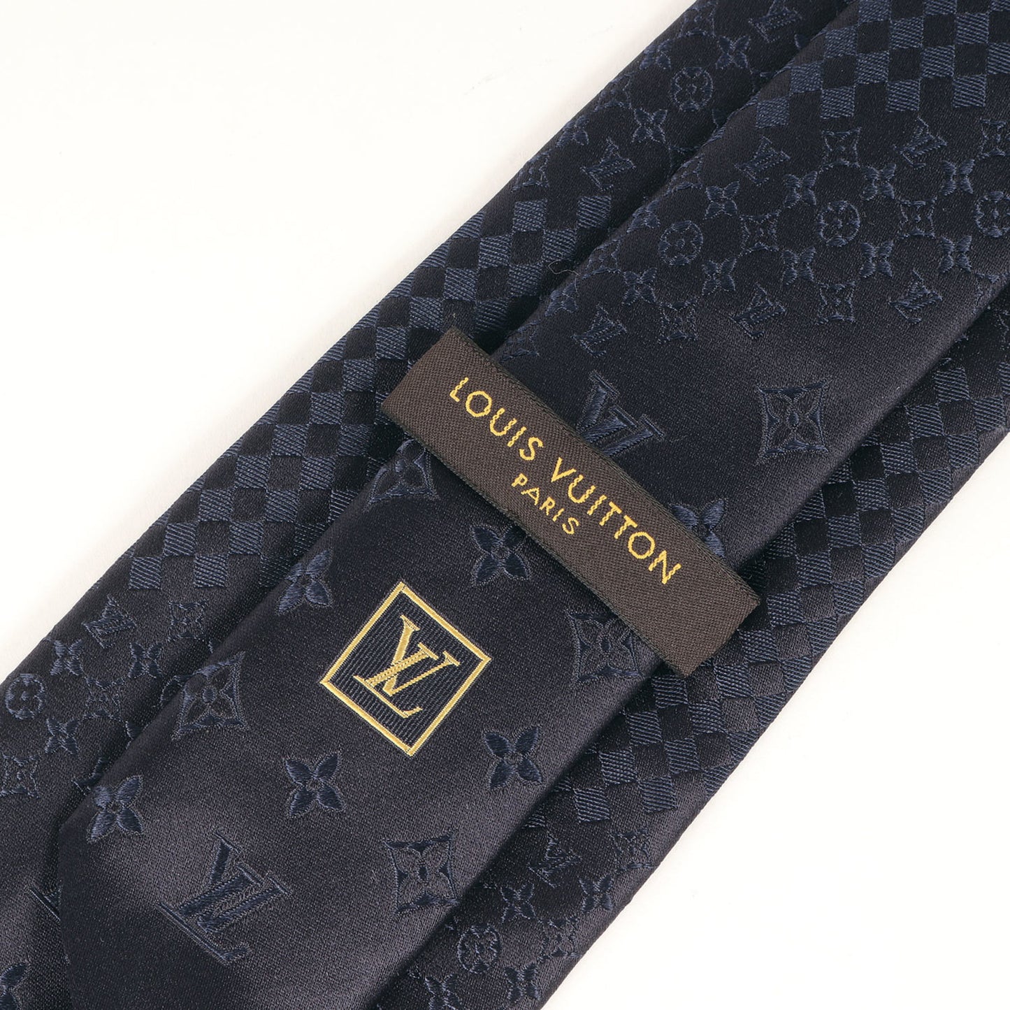 Louis Vuitton Cravate Mix Monogram Silk Tie In Navy Blue For Men