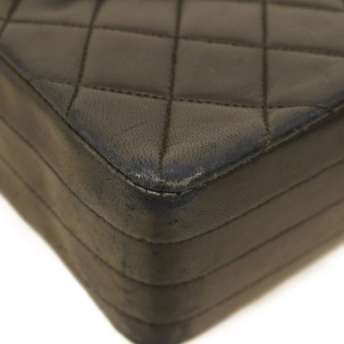 Chanel Shoulder Bag Matelasse W Chain Lambskin Black