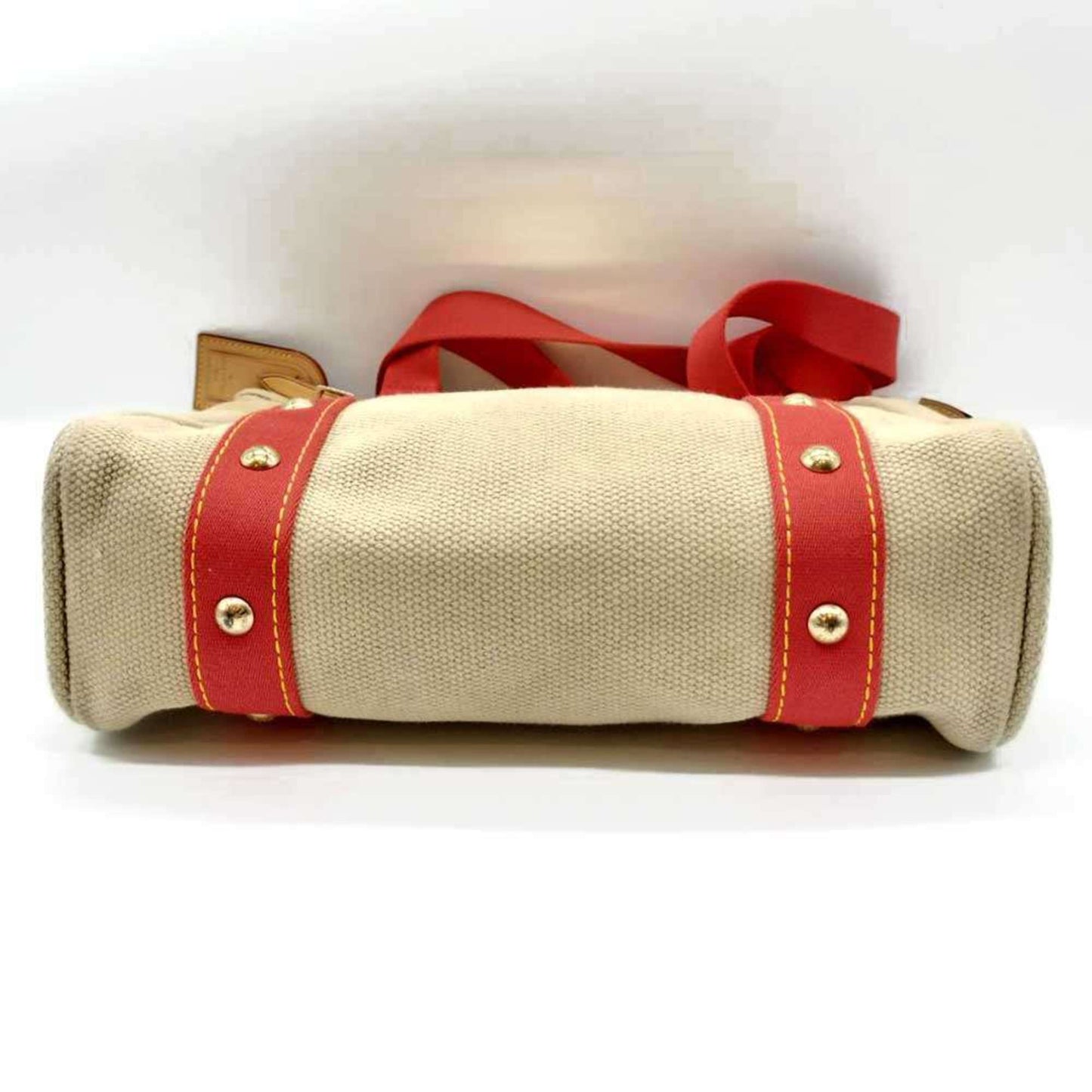 Louis Vuitton Antigua Cabas Mm Beige X Red Studs