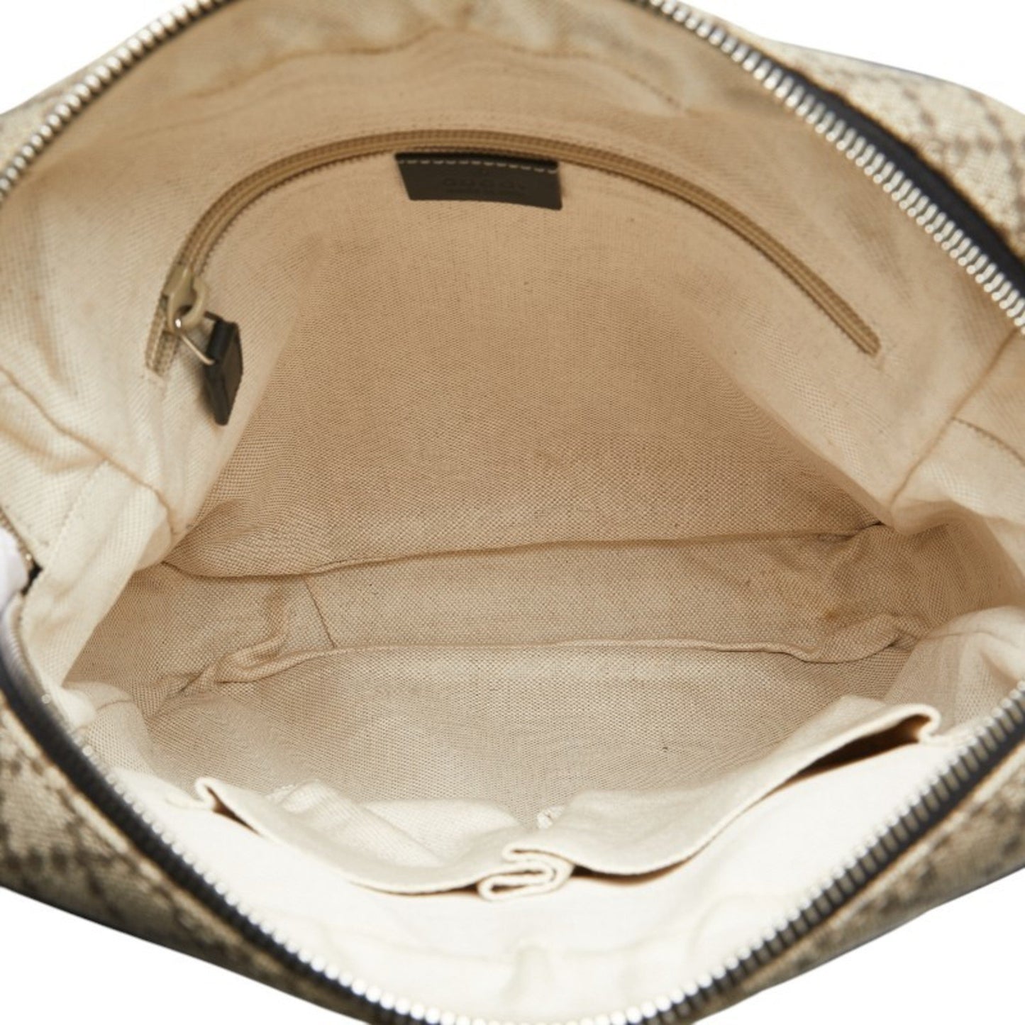 Gucci Diamante Shoulder Bag 268159 Beige Black Pvc Leather