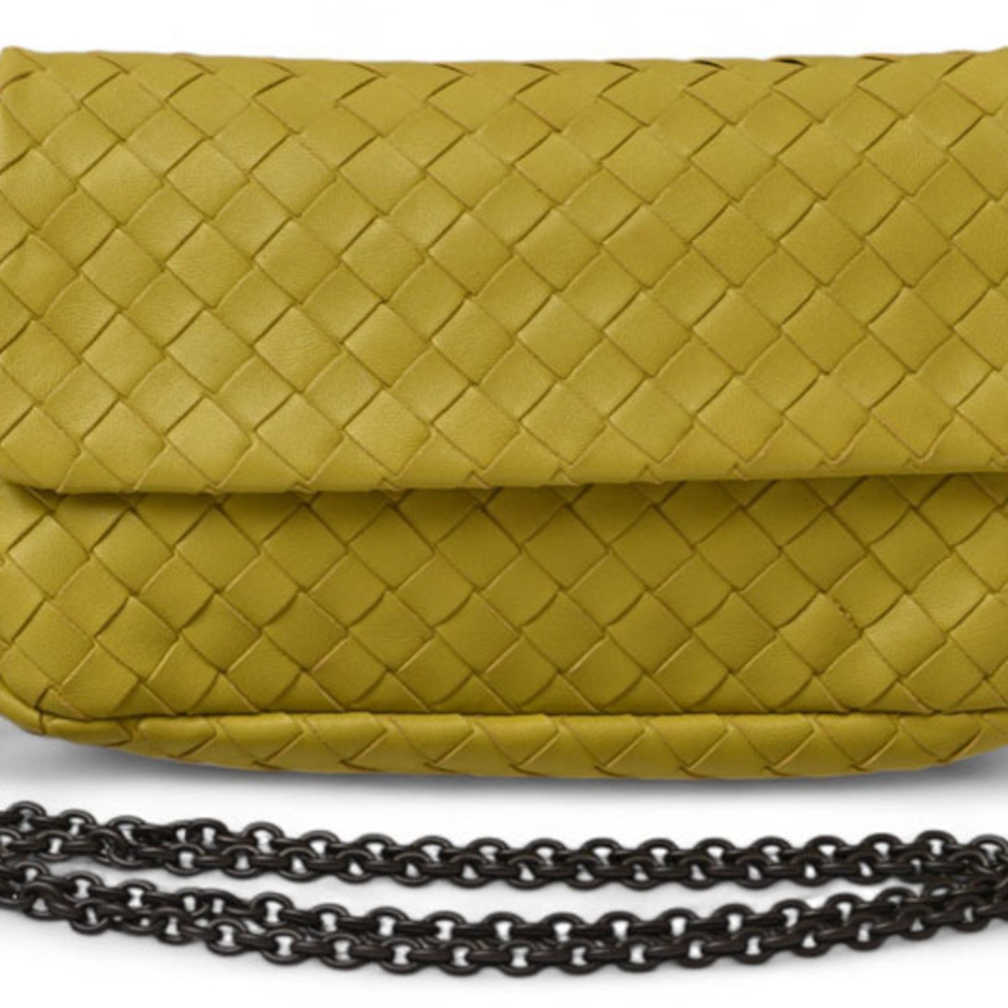 Bottega Veneta 2-Way Shoulder Bag/Clutch Bag In Mustard
