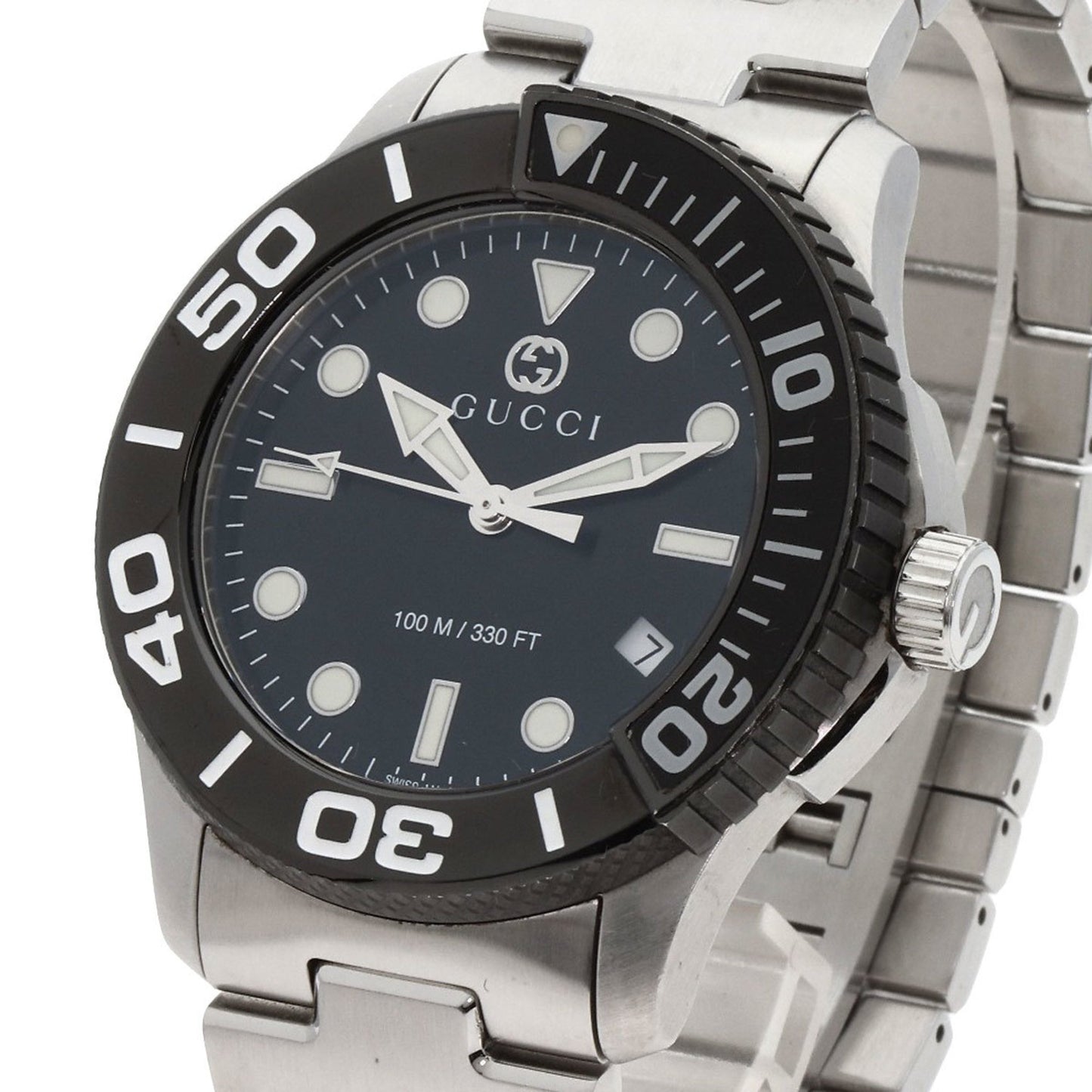 Gucci Ya126.2 G Timeless Diver Watch Stainless Steel Ss