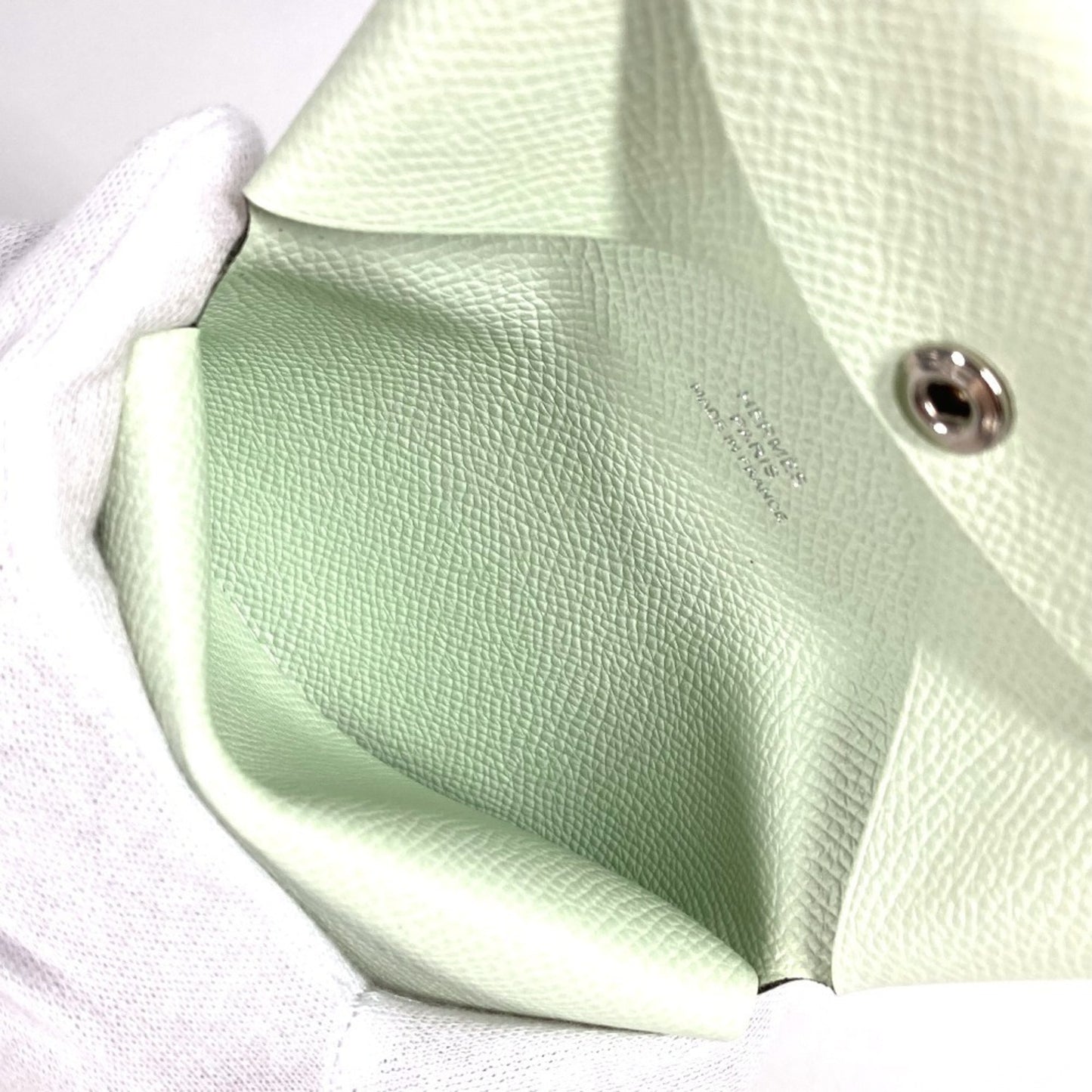 Hermes Herms Bifold Slim Calvi Duo Wallet With Card Case And Coin Purse