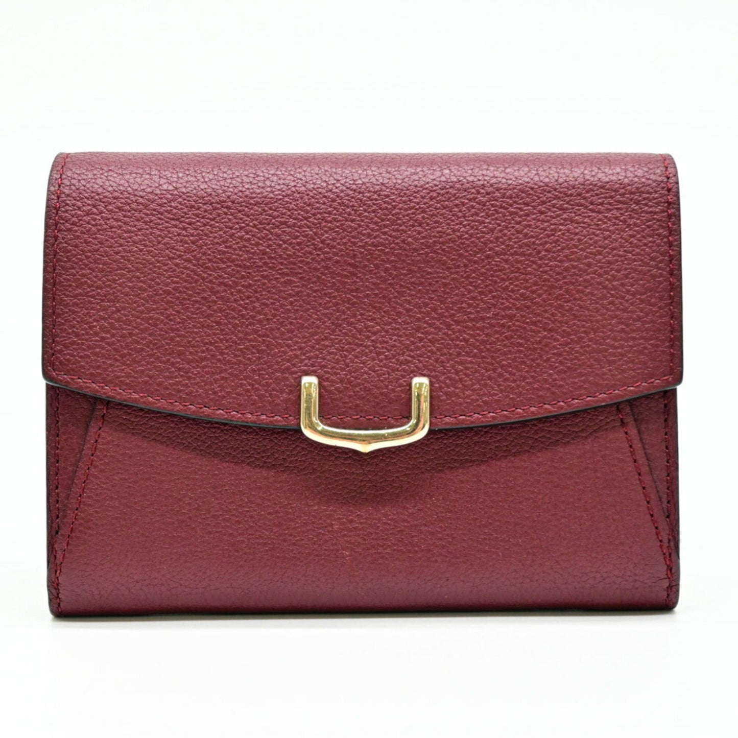 Cartier C De Compact Wallet Bi-Fold Leather Bordeaux Red L3001502