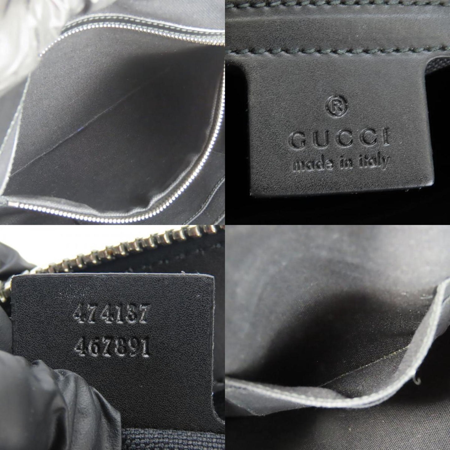 Gucci Shoulder Bag 474137 Gg Supreme Canvas Black Grey Tiger