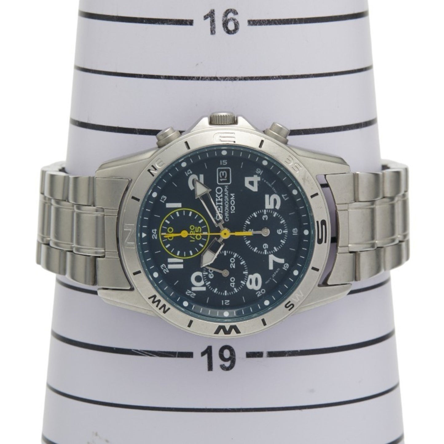 Seiko Date Watch 7T92-0Dx0 Quartz Black Dial Stainless Steel