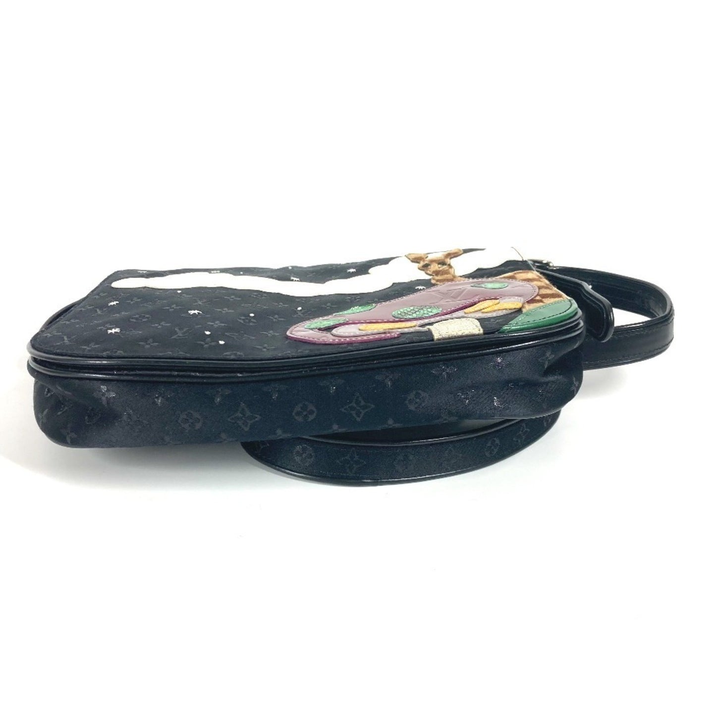 Louis Vuitton M92273 Monogram Satin Comte De Faie Musette Crossbody Flap Bag Pochette Shoulder