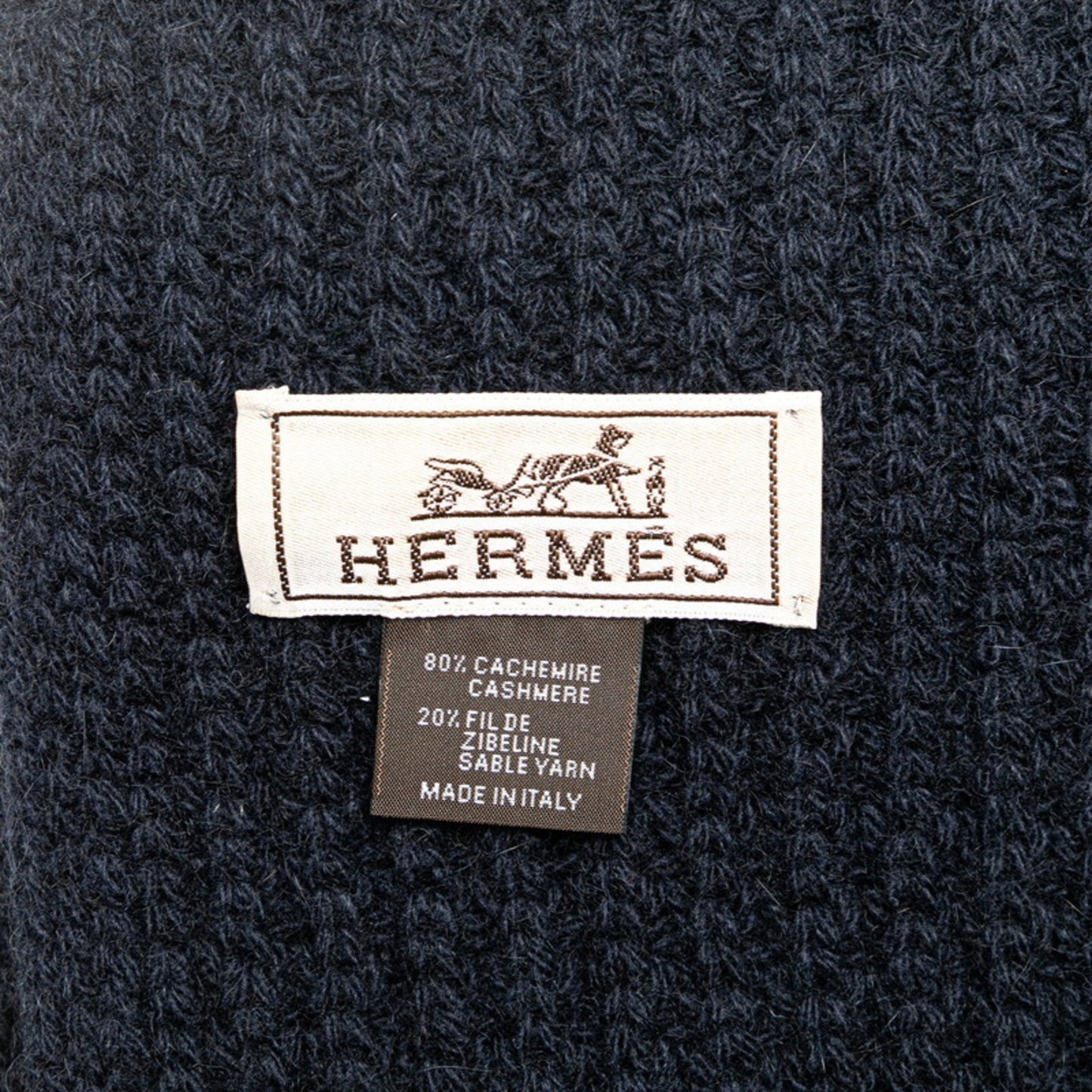 Hermes Scarf Navy Cashmere Ghibelline