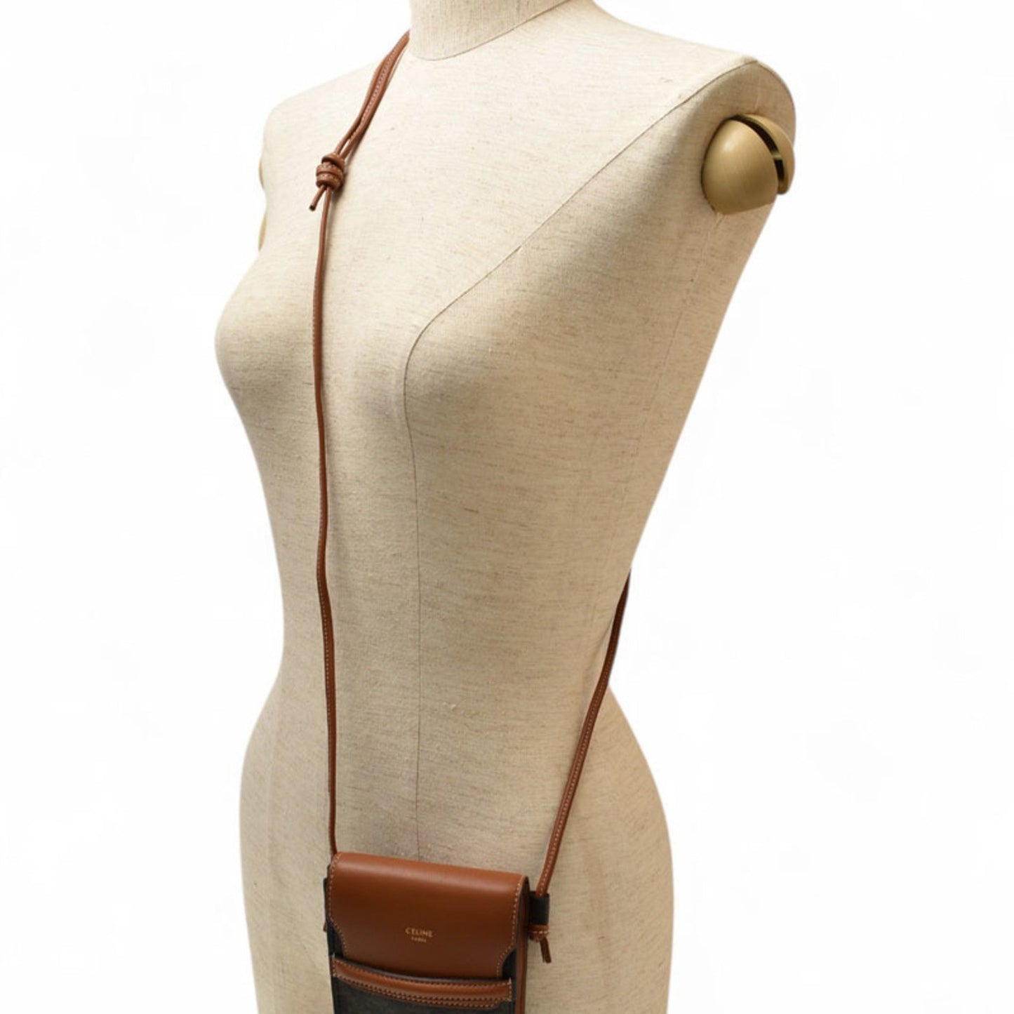 Celine Shoulder Bag Phone Pouch Triomphe Brown Celine 10G332Cqd 04Lu Phone Pouch