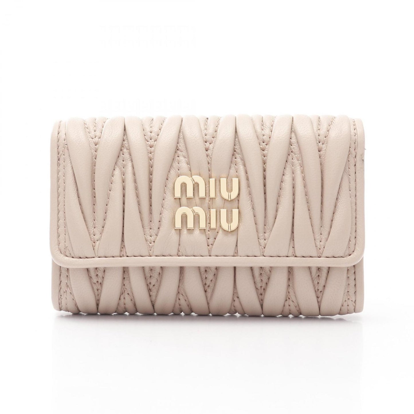 Miu Miu Miu Matelasse Key Case Leather