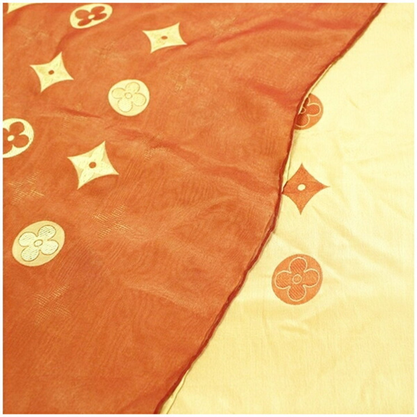 Louis Vuitton Acetate Silk Stole Scarf Muffler Rectangular Reversible Louis Vuitton