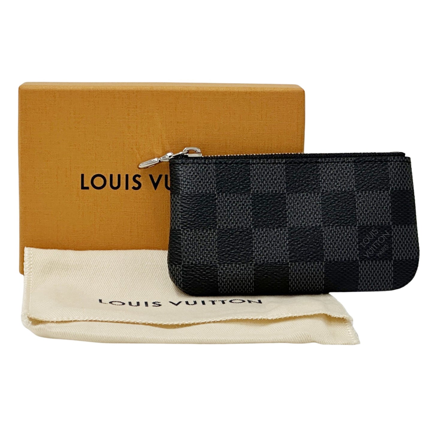 Louis Vuitton Damier Graphite Canvas Pochette Cle (Black/Grey) N60155