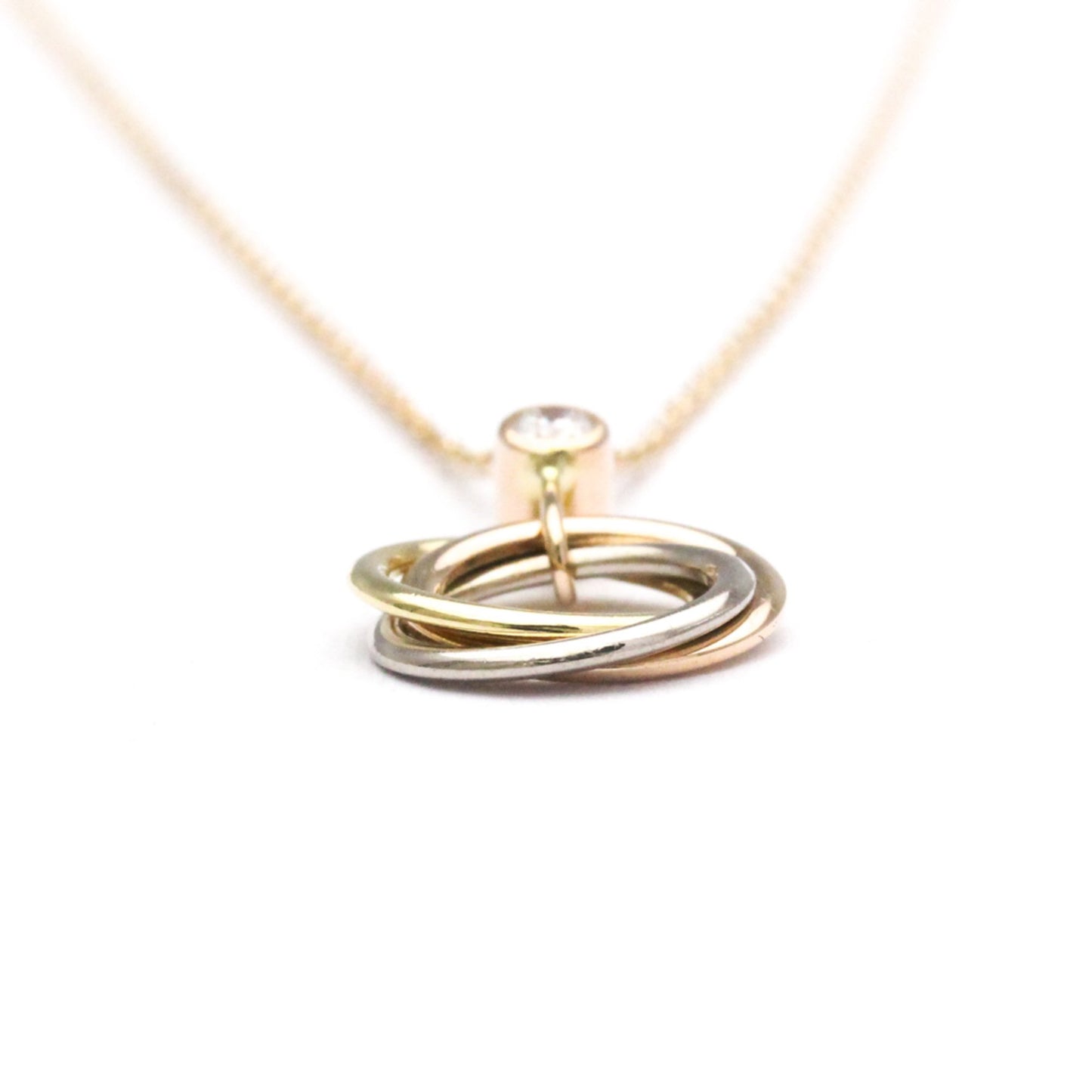Cartier Baby Trinity 1P Diamond Necklace Pink Gold (18K)