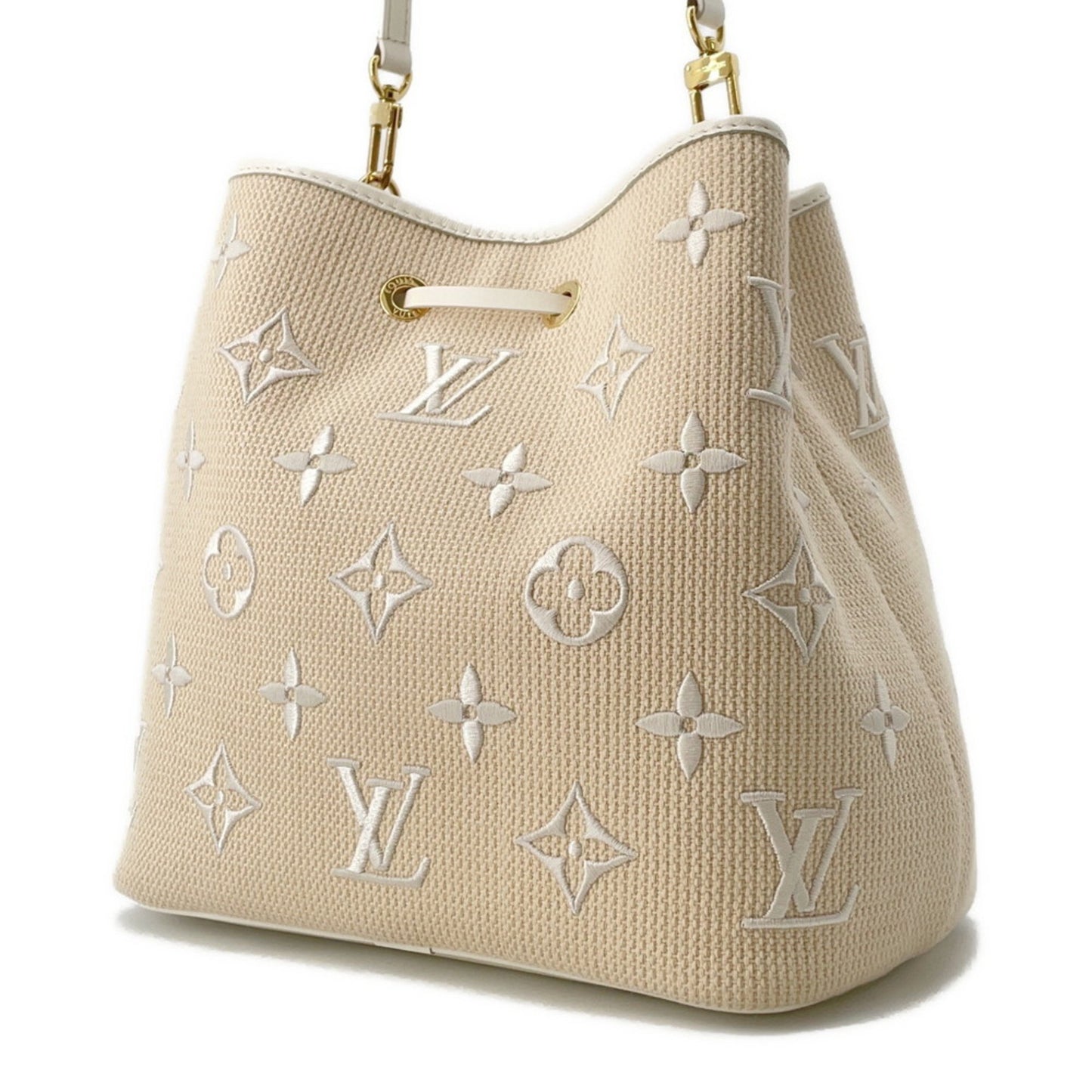 Louis Vuitton Monogram Cotton By The Pool Neo Noe Mm Shoulder Bag M22852 Louis Vuitton Beige White