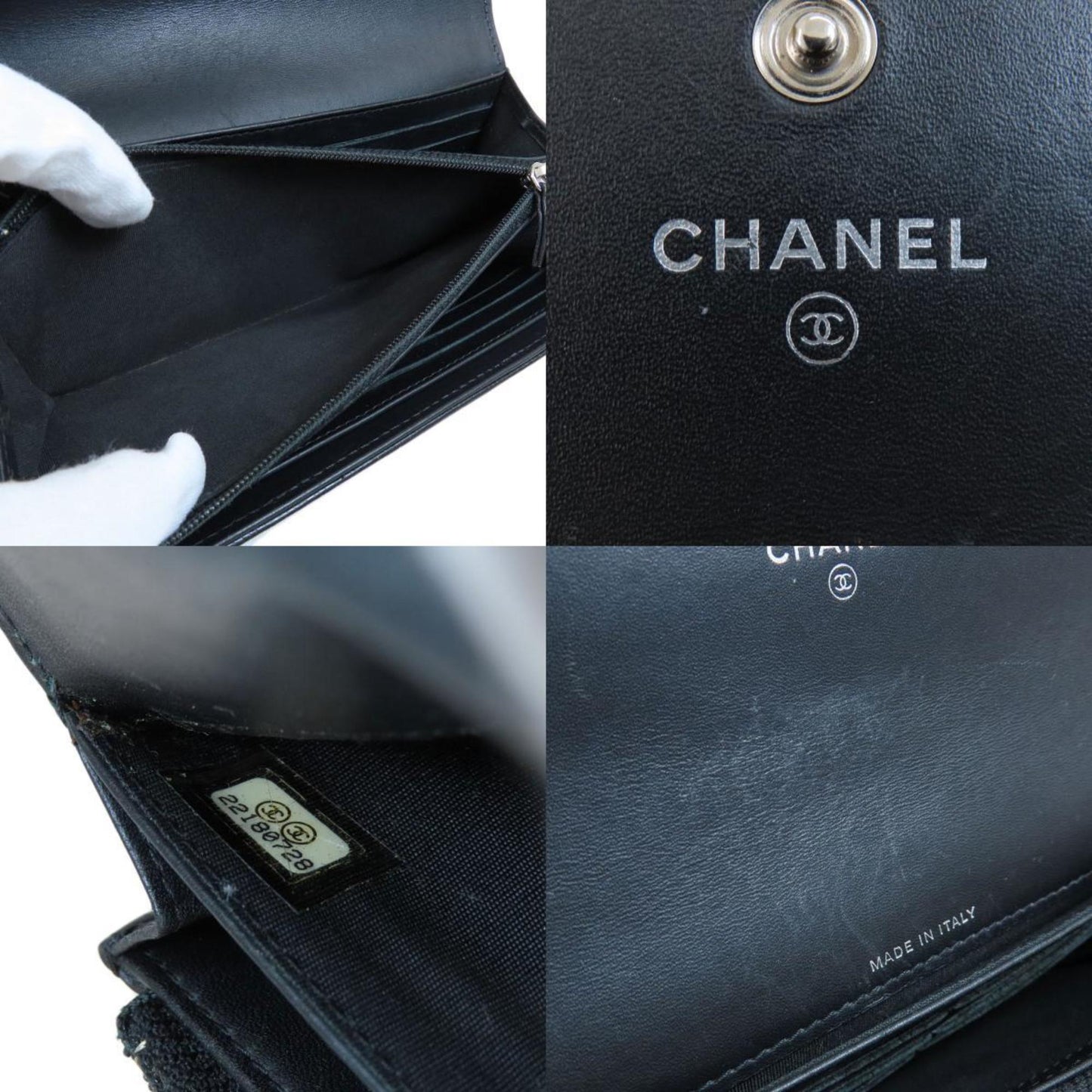 Chanel Coco Mark Long Wallet Caviar Skin