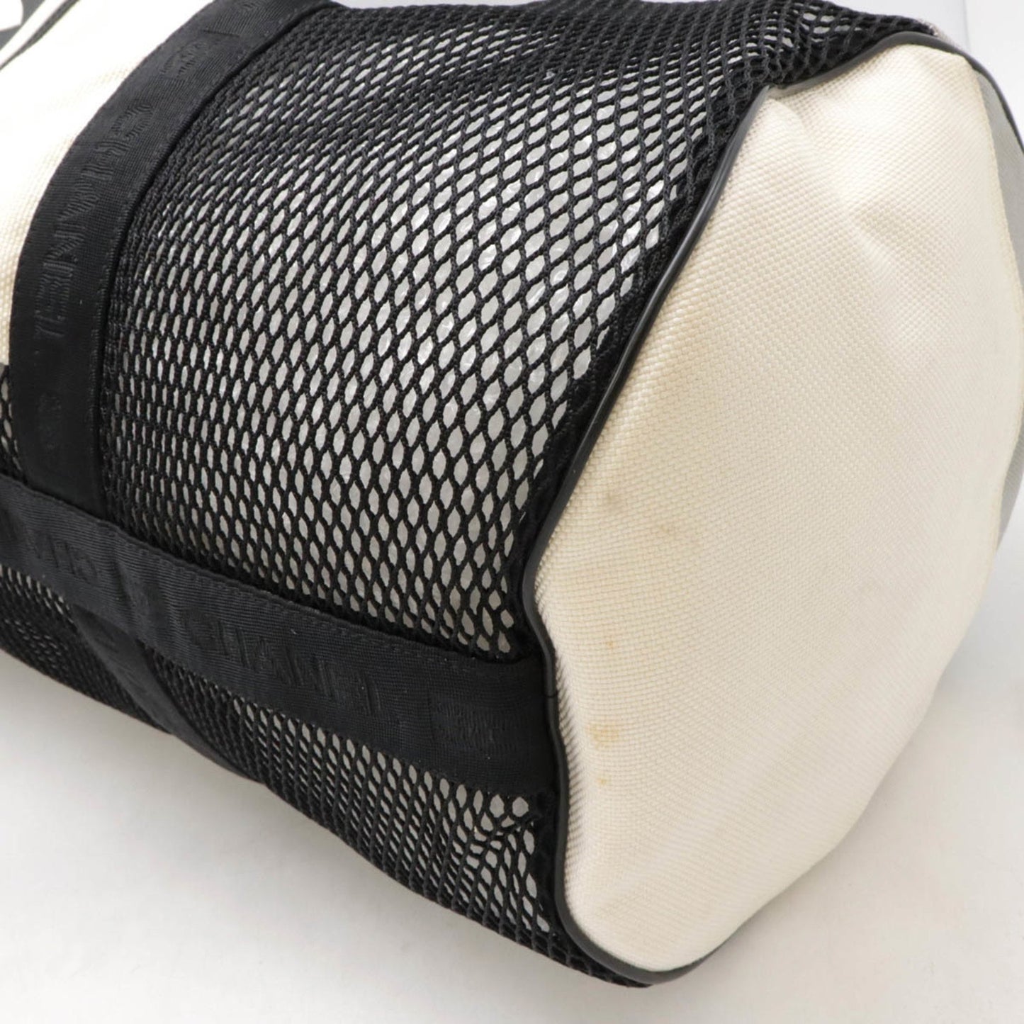 Chanel Chanel Sports Line Boston Bag Travel Shoulder Nylon Gray Black White