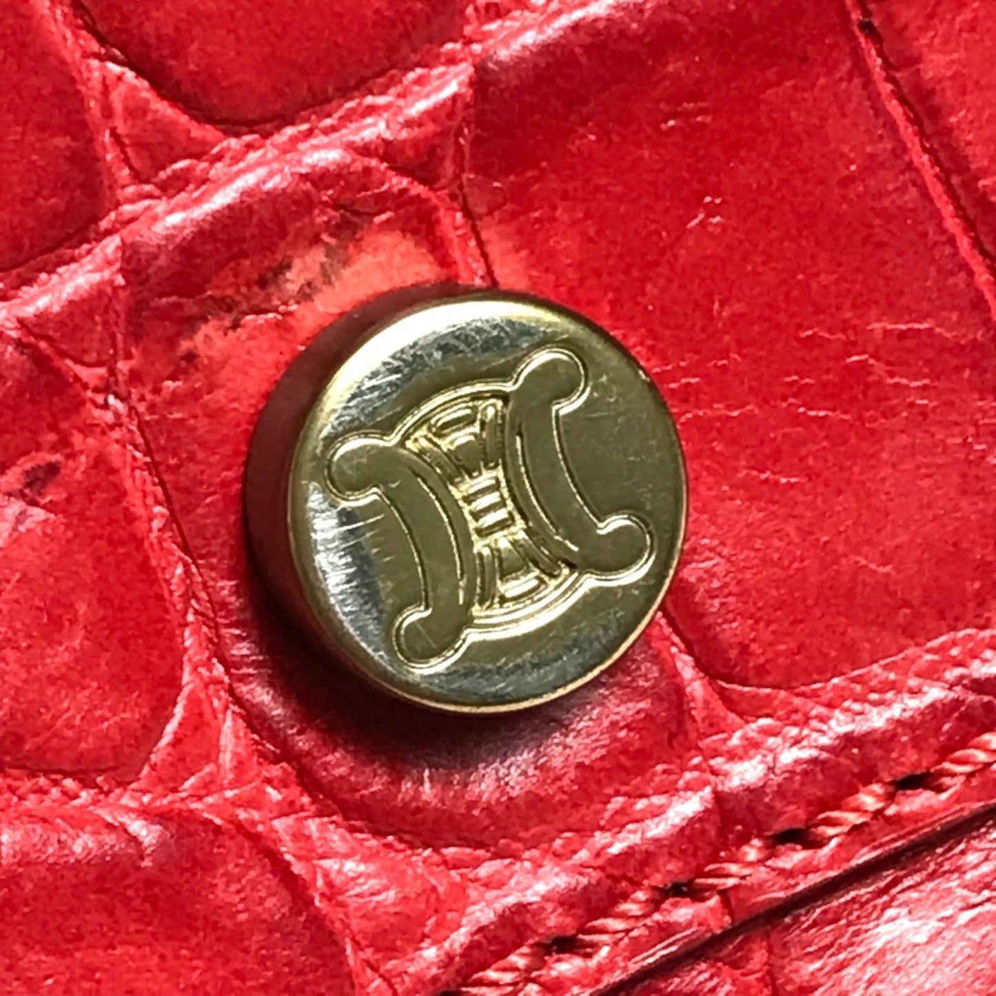 Celine Belt Bag Hand Bag Red Goldhardware