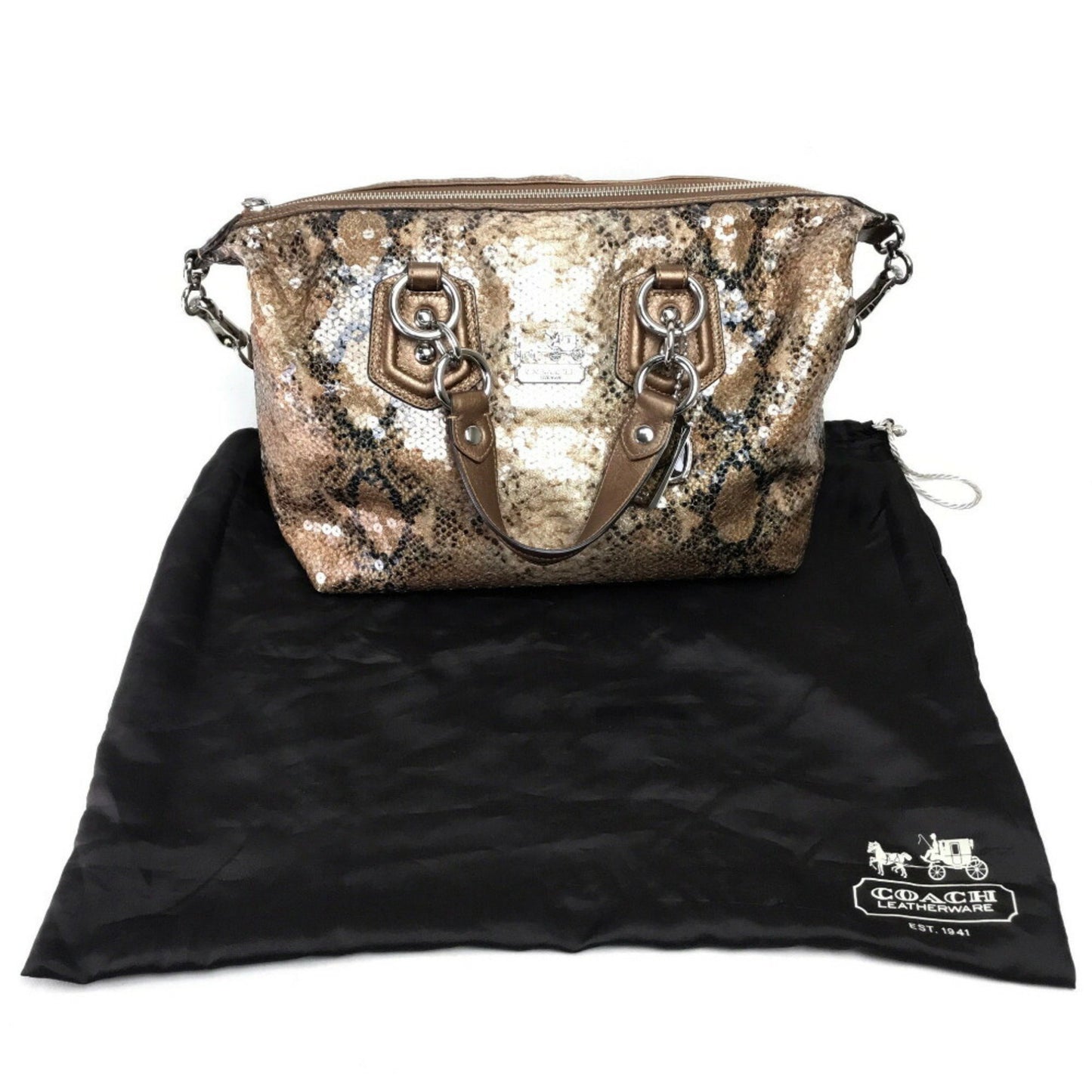 Coach 15269 Madison Sequin Audrey Boston Bag Handbag Sequins