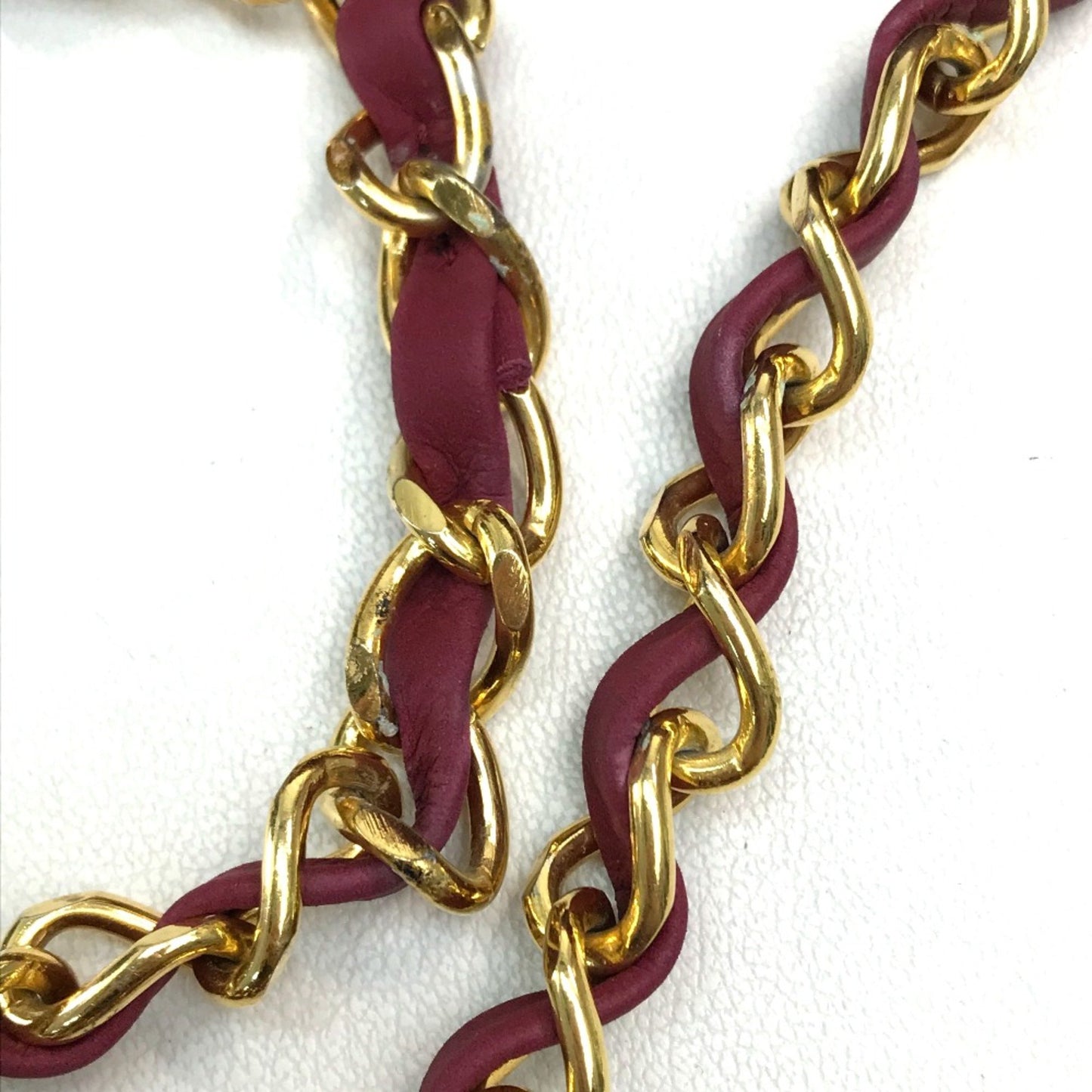 Chanel Cc Mark Bag Double Chain Shoulder Bag Bordeaux Goldhardware