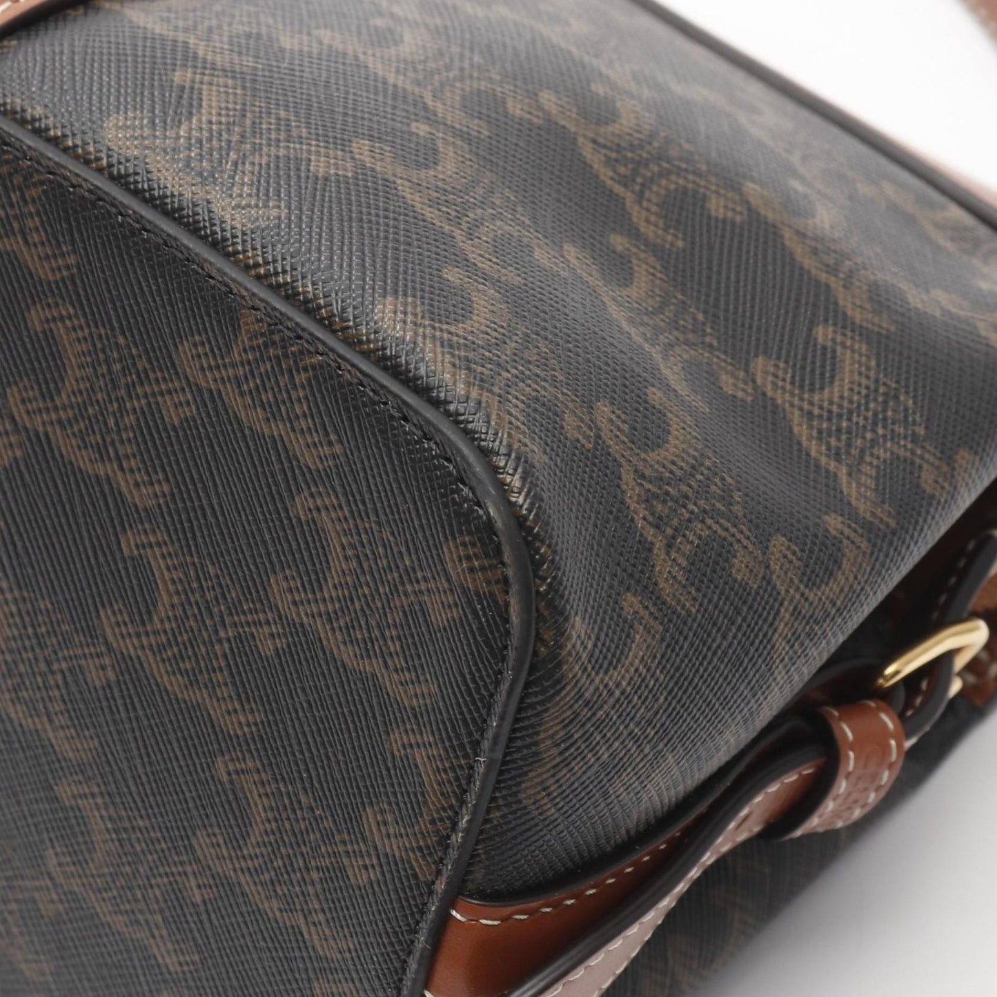 Celine Teen Cabadoux France Triomphe Shoulder Bag Coated Canvas Leather