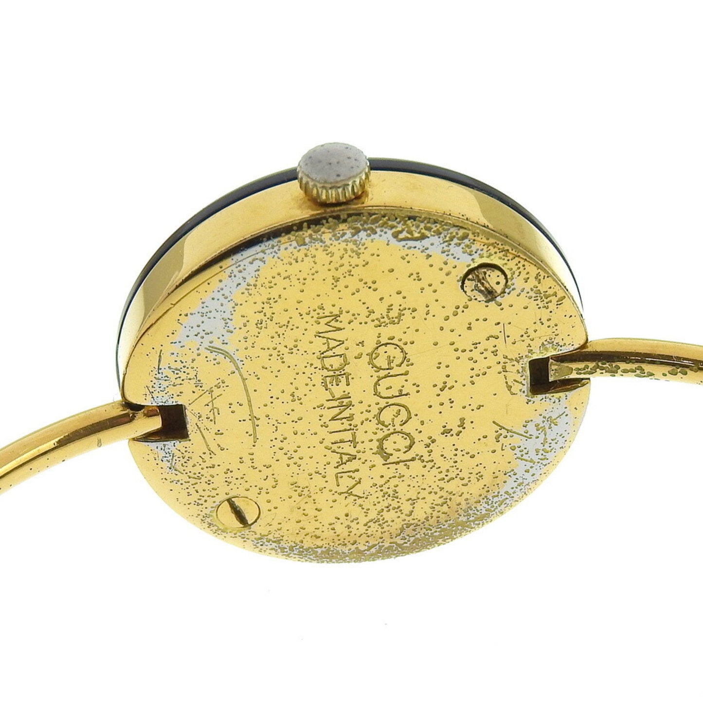 Gucci Gucci Change Bezel Watch Gold Plated Quartz Analog Display White Dial