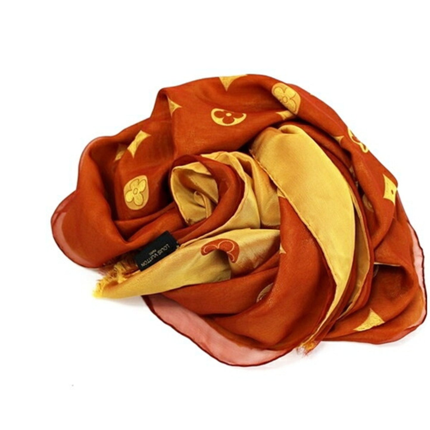 Louis Vuitton Acetate Silk Stole Scarf Muffler Rectangular Reversible Louis Vuitton