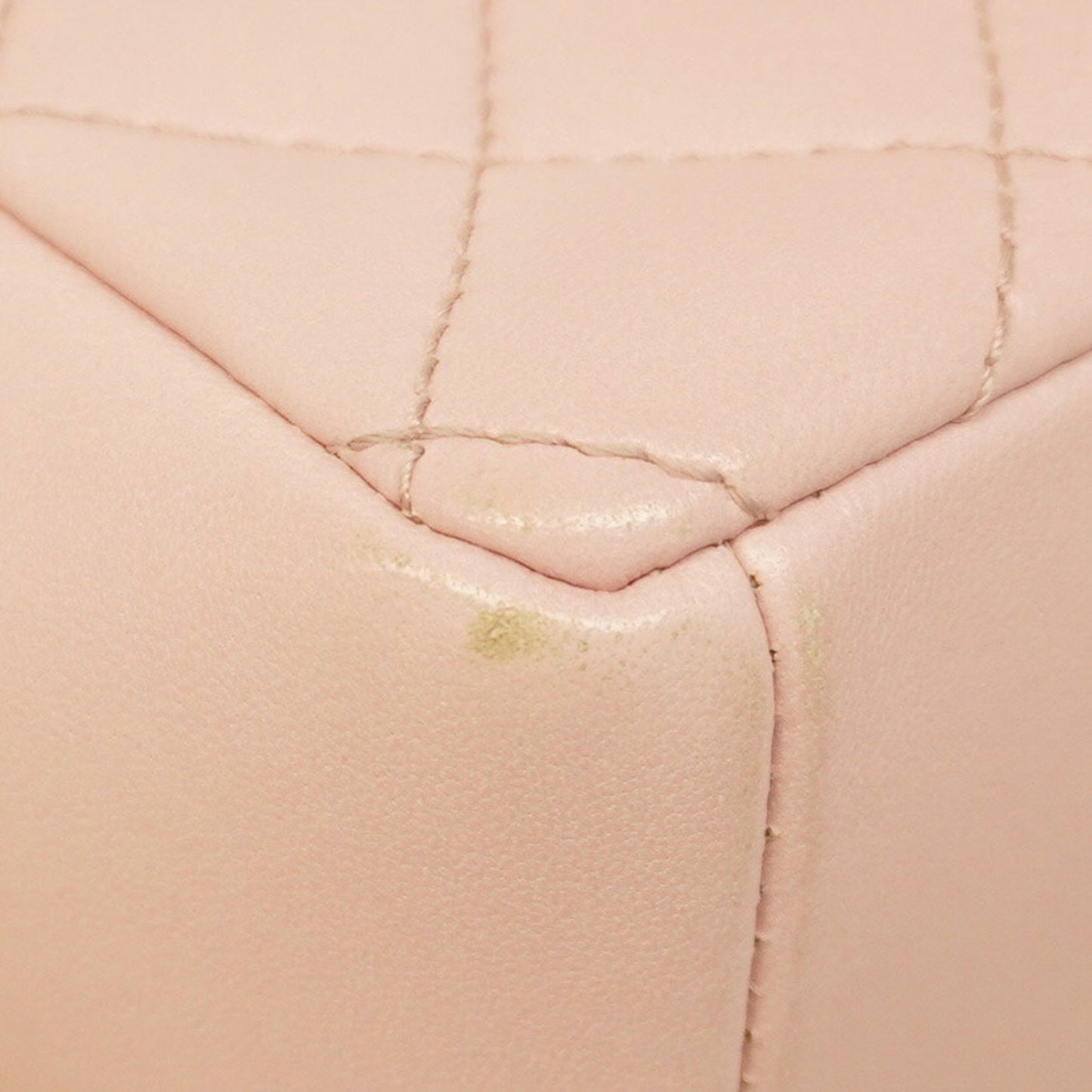 Chanel Shoulder Bag Matelasse W Chain Lambskin Pink Champagne