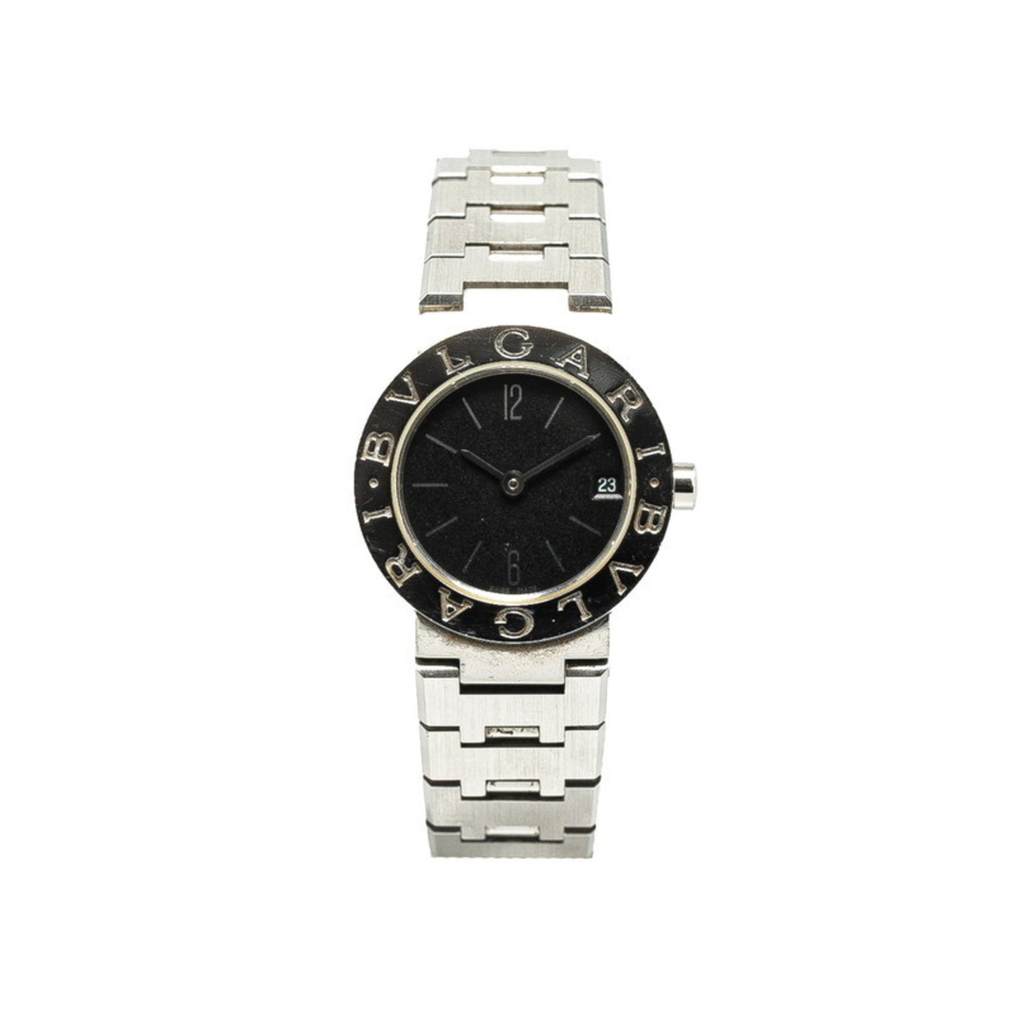 Bvlgari Watch Bb23Ss Quartz Black Dial Stainless Steel
