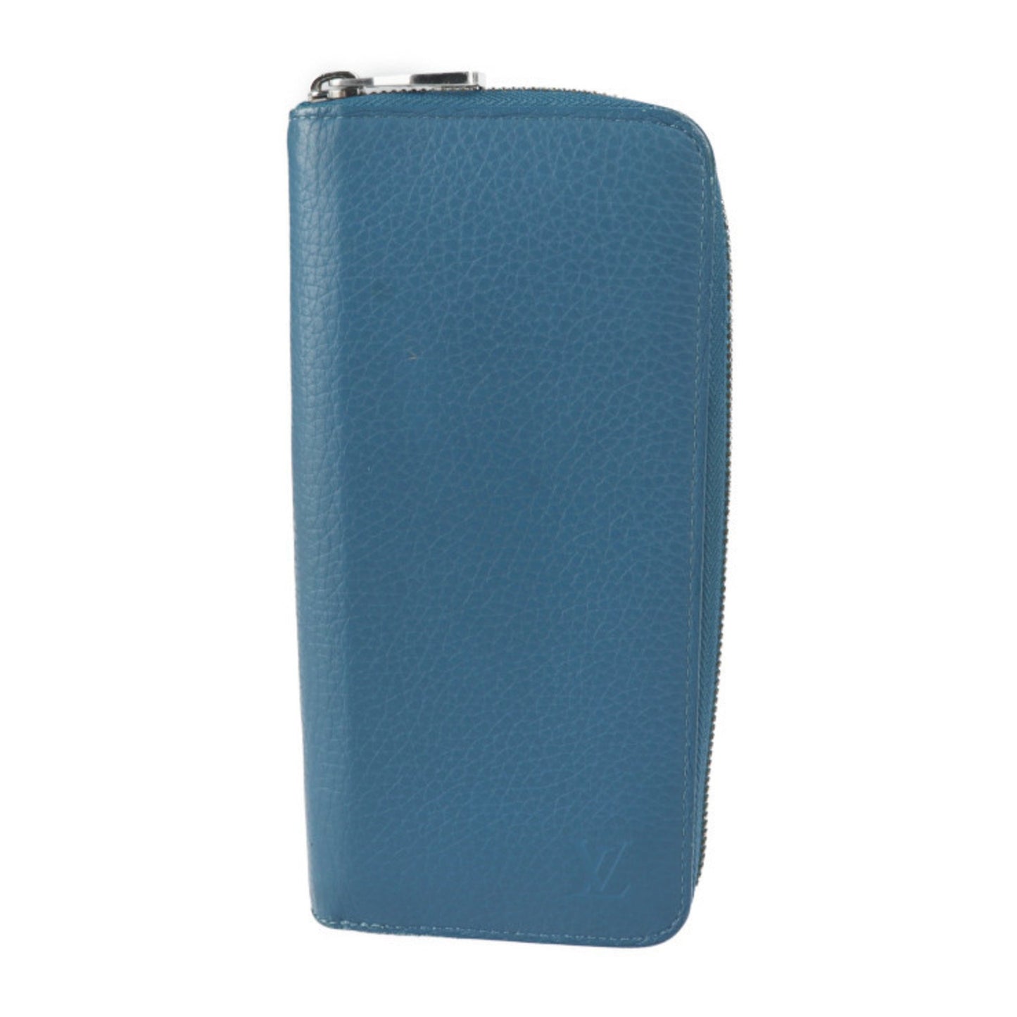 Louis Vuitton Louis Vuitton Zippy Wallet Vertical Long M58411 Taurillon Leather Blue Silver