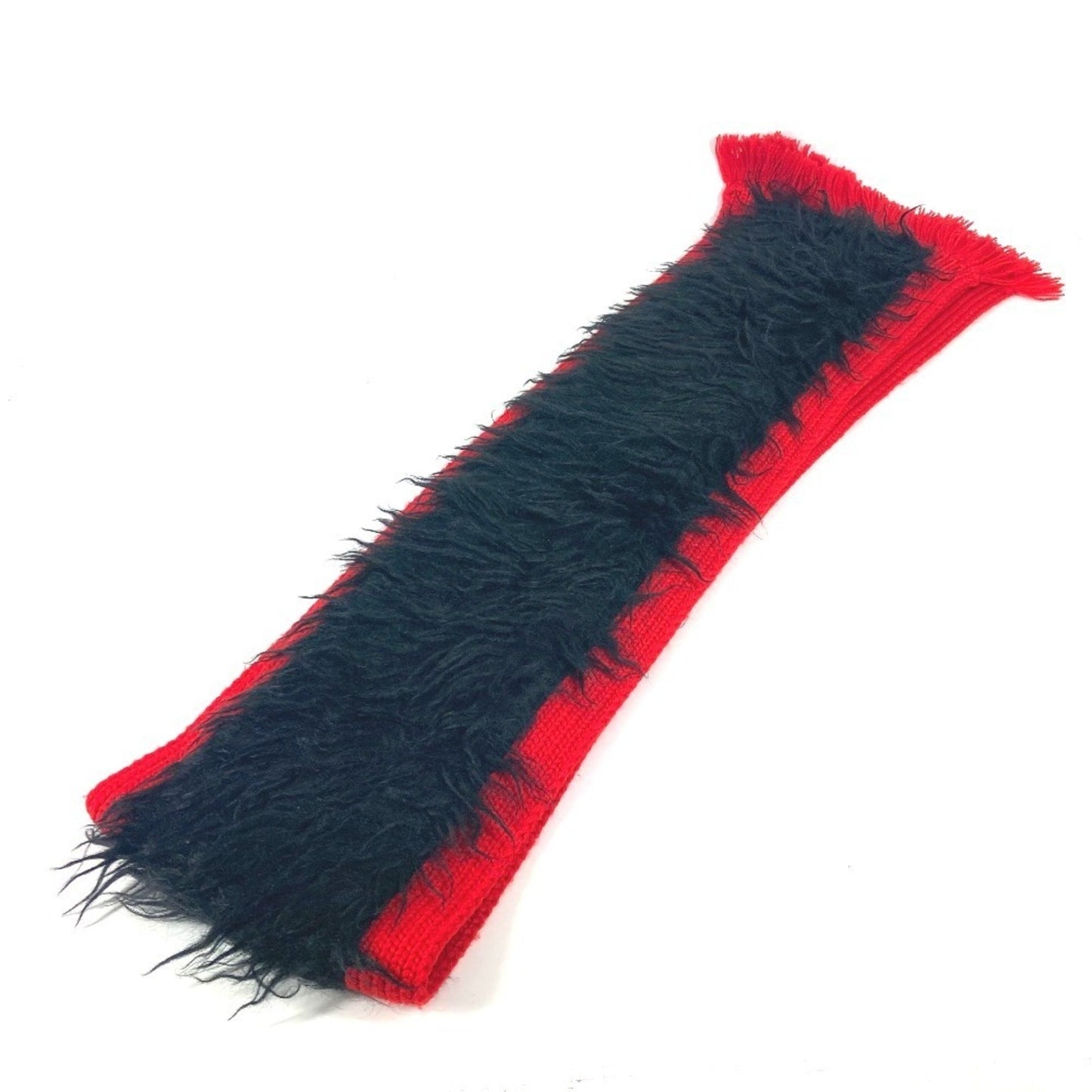 Prada Prada Bicolor Fur Scarf Wool Cotton