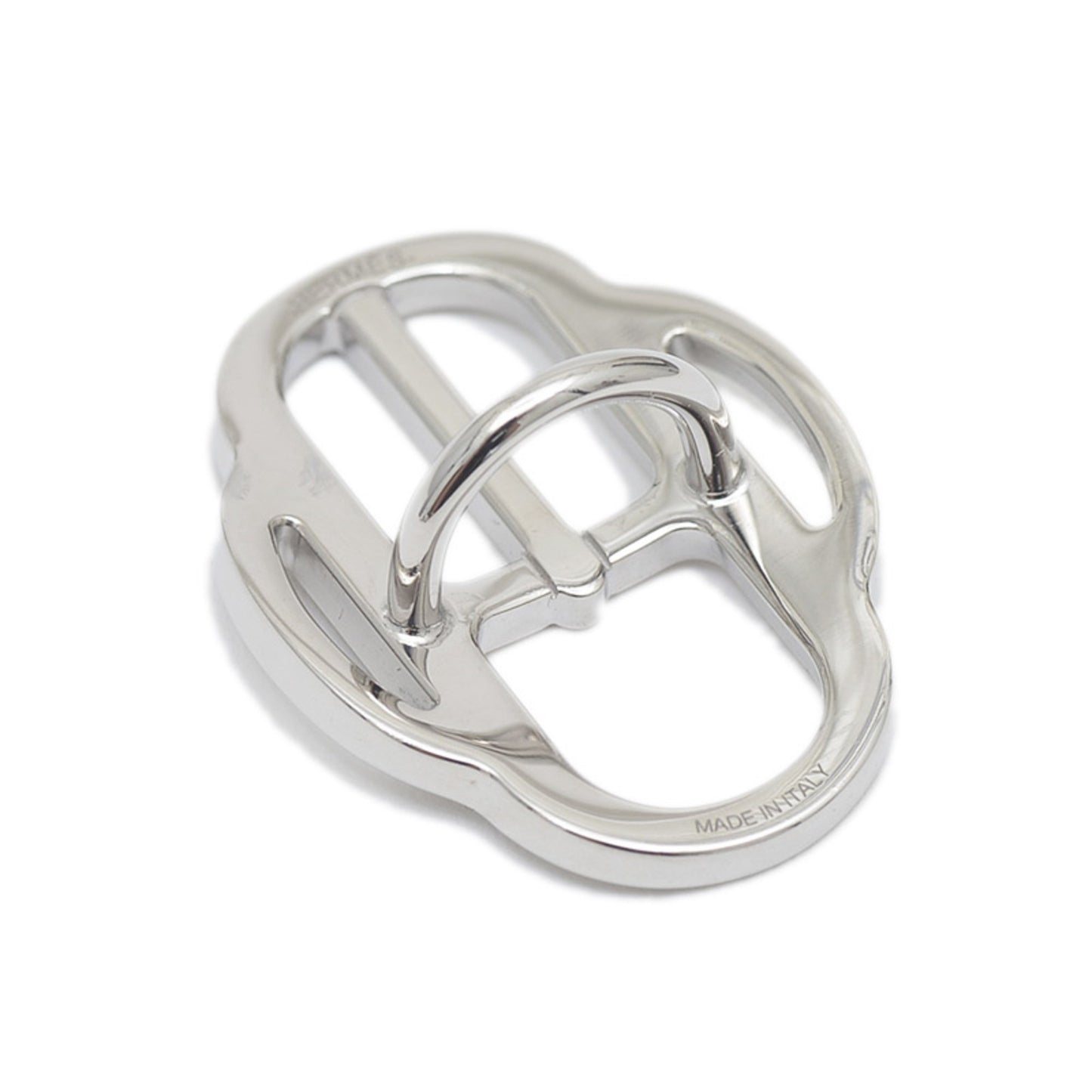 Hermes Mini Boucle Silver Scarf Ring