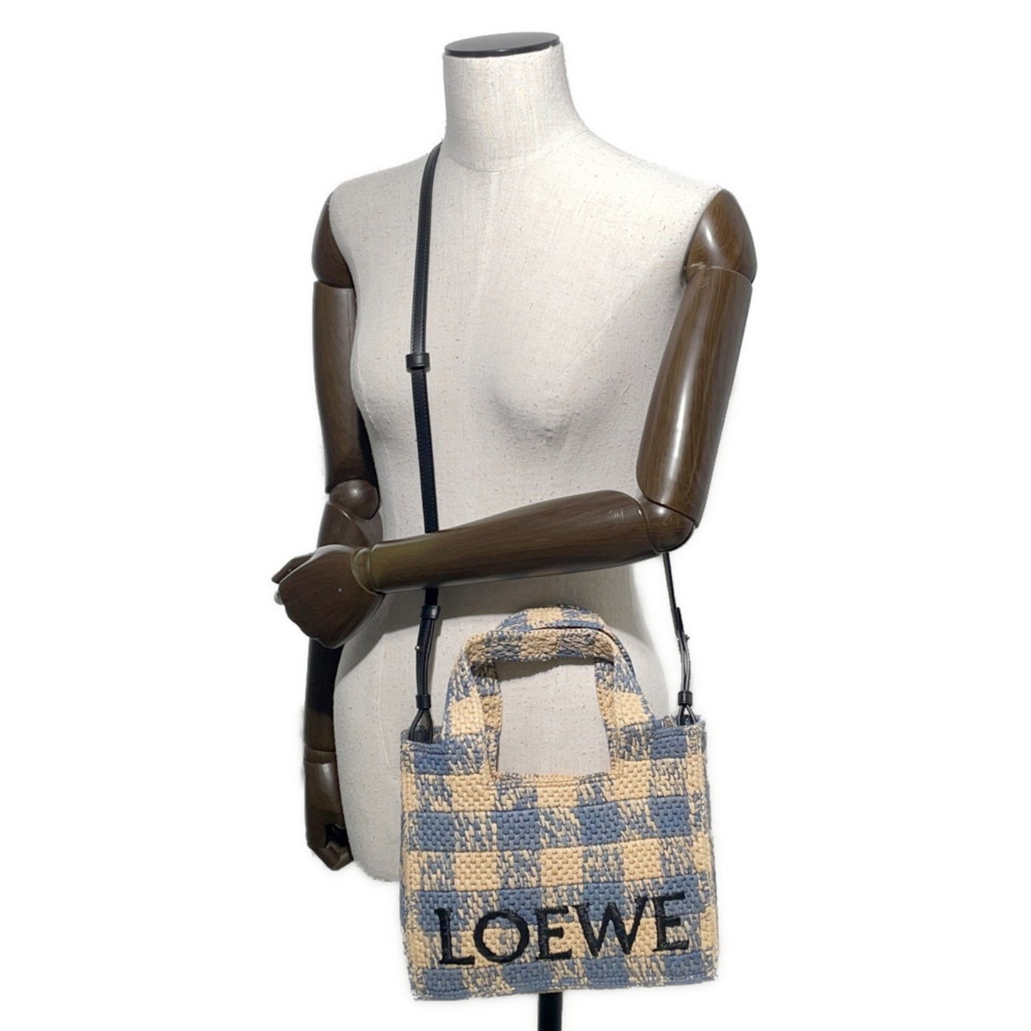 Loewe Font Tote Small Raffia Handbag Alf1B59X16 Loewe 2-Way Shoulder Bag