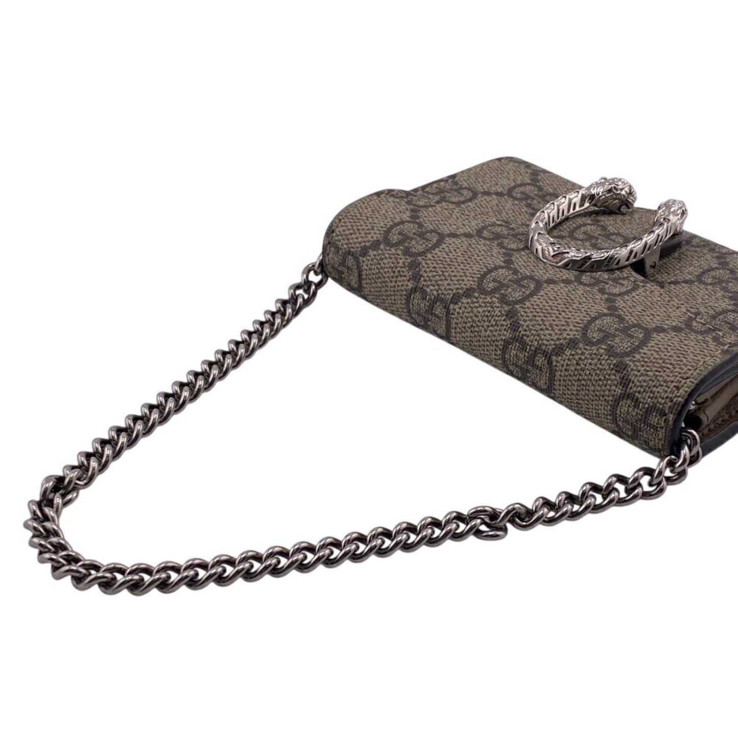 Gucci Gucci Chain Wallet Gg Supreme Bi-Fold Beige Z0013197