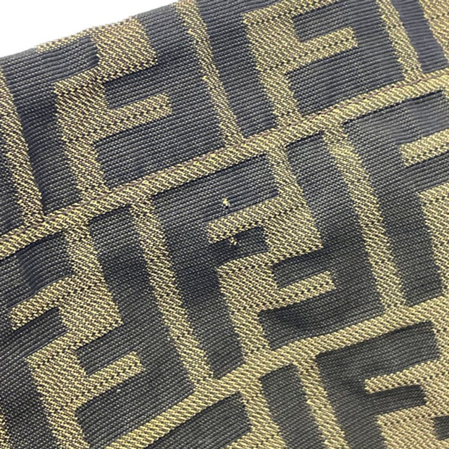 Fendi Pouch Zucca Nylon Canvas Khaki Black Fendi Ff Bag Multi Nn-14799